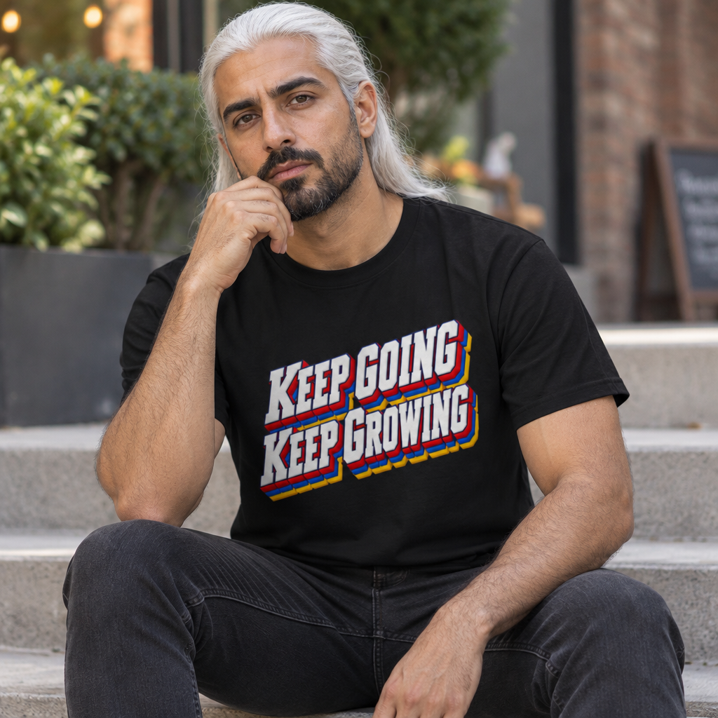 Inspirational Quotes Lovers | Unisex Active T-Shirt — KEEP GOING KEEP GROWING by printfluence