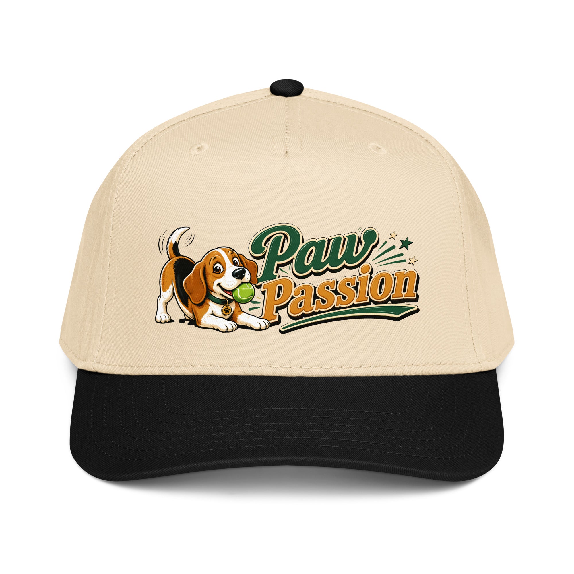 Beagle Paw Passion 5 Panel Cap - Cute Active Dog Lover Graphic Camper Hat by printfluence.net