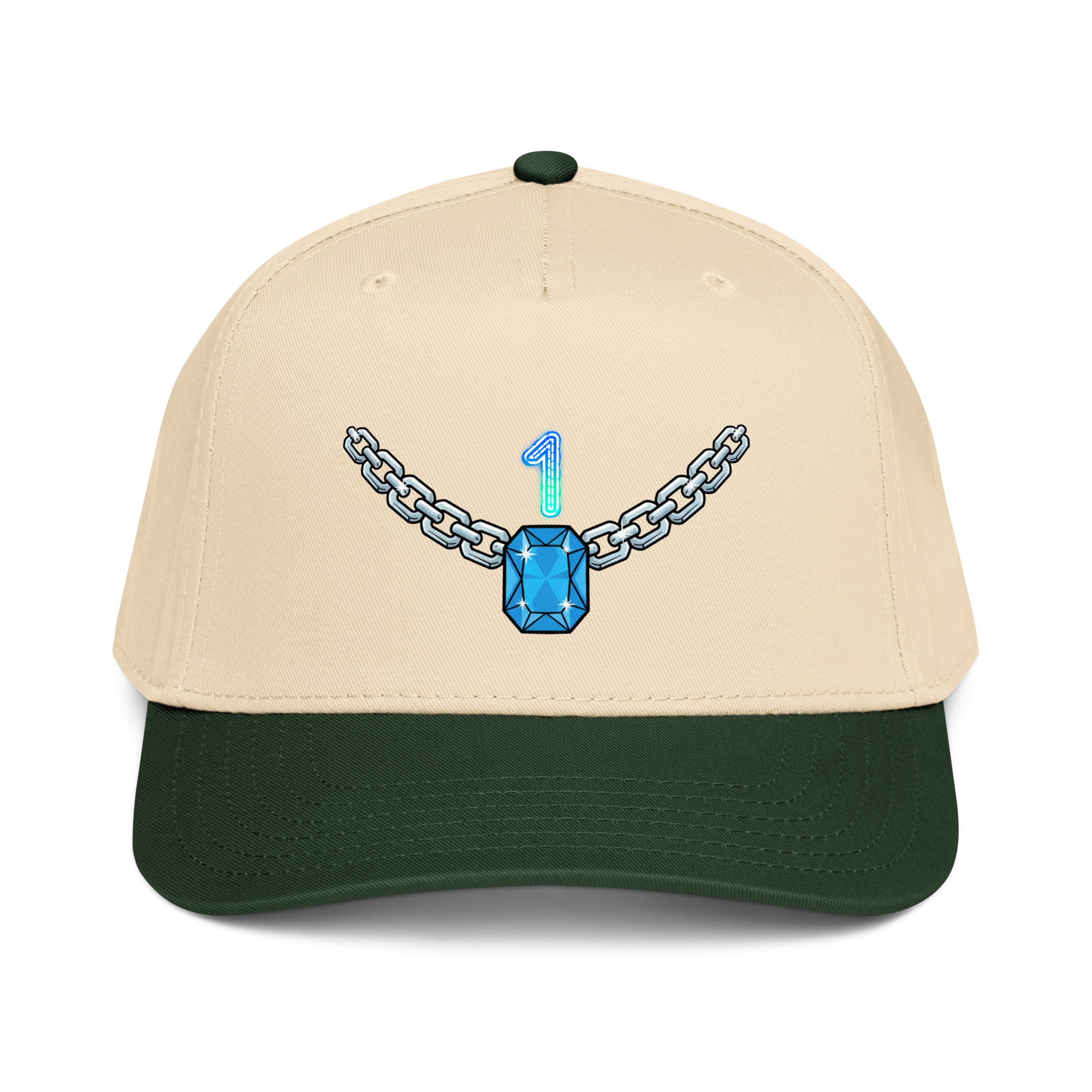 5 panel cap - Trusted Number 1 Chain Cap – Premium Neon Discovery by printfluence.net