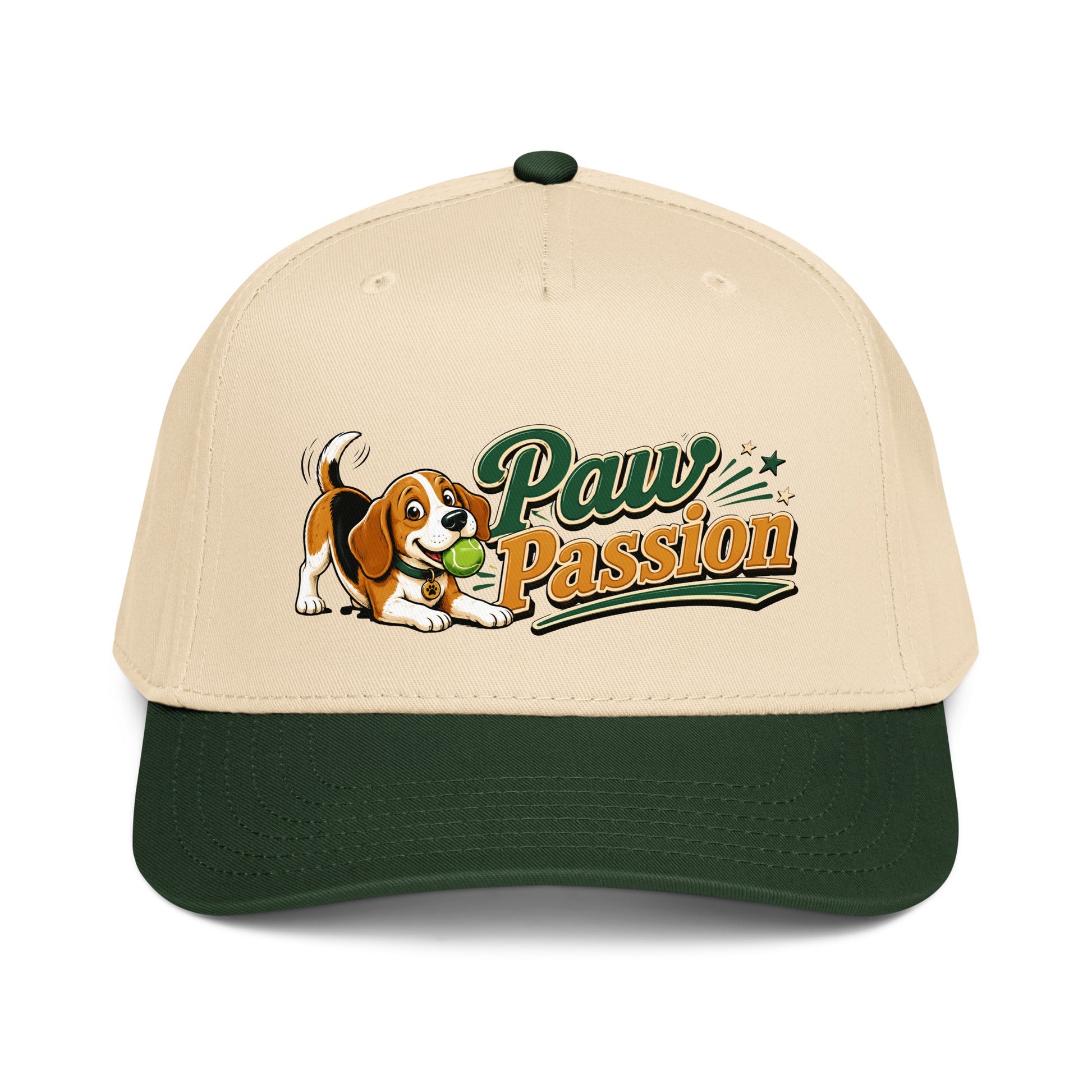 Beagle Paw Passion 5 Panel Cap - Cute Active Dog Lover Graphic Camper Hat by printfluence.net