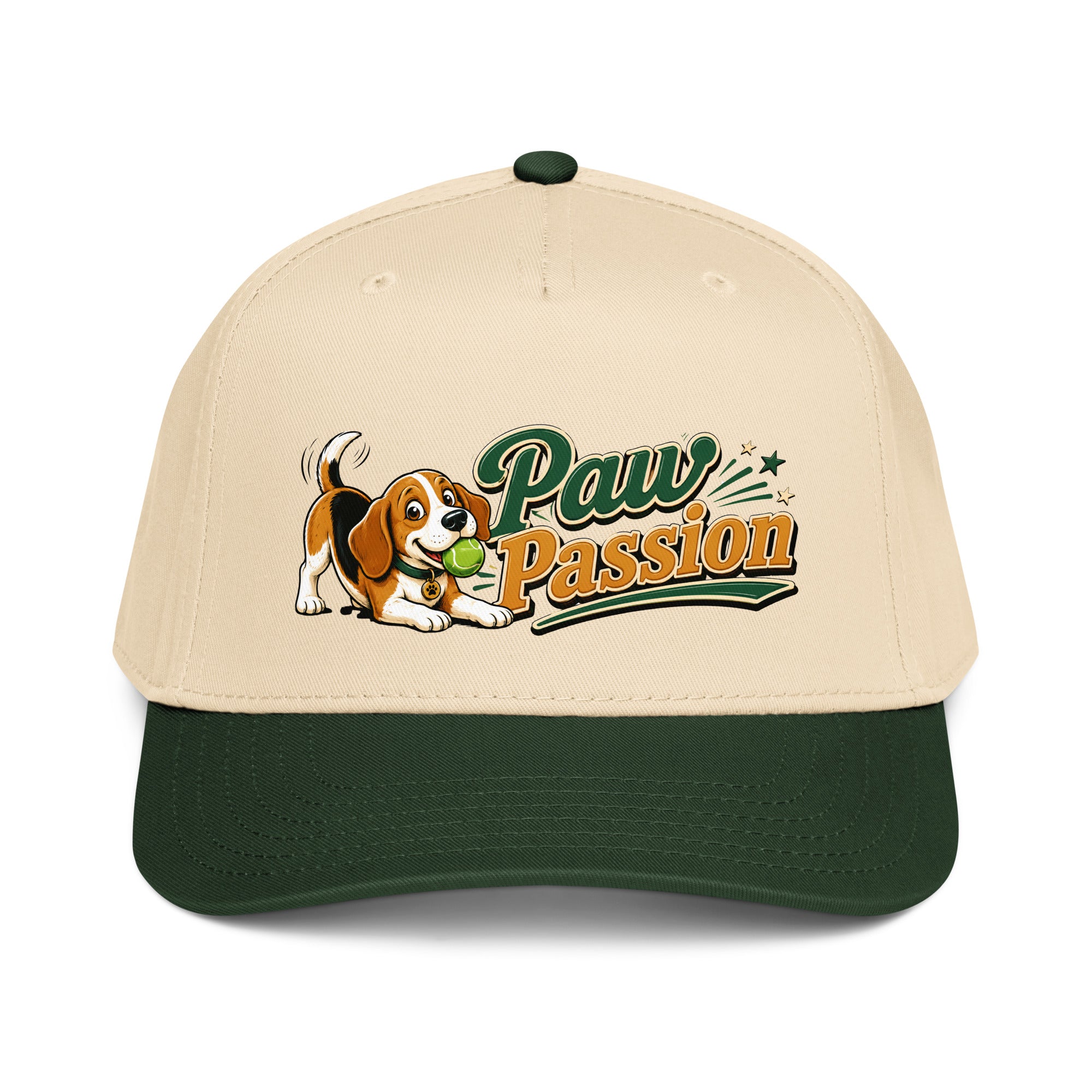Beagle Paw Passion 5 Panel Cap - Cute Active Dog Lover Graphic Camper Hat by printfluence.net