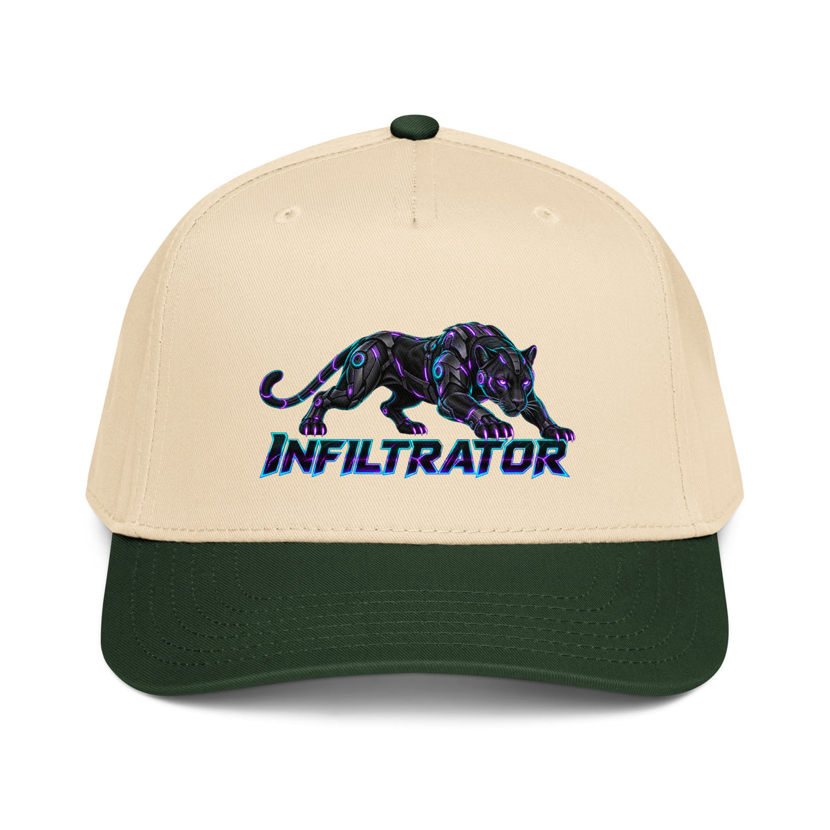 Cyberpunk Animals Lovers | 5 Panel Mid-Profile Baseball Cap — INFILTRATOR by printfluence