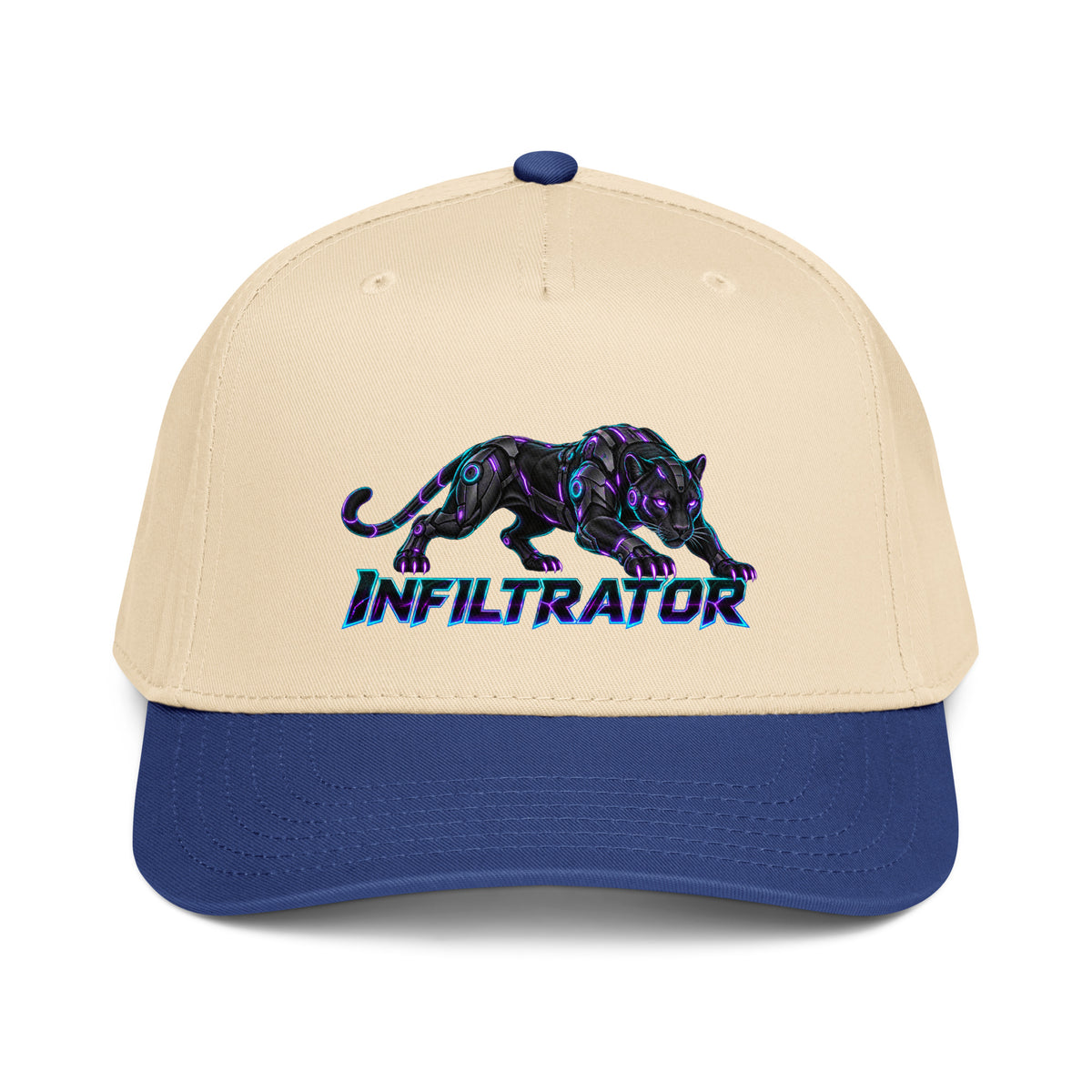 Cyberpunk Animals Lovers | 5 Panel Mid-Profile Baseball Cap — INFILTRATOR by printfluence