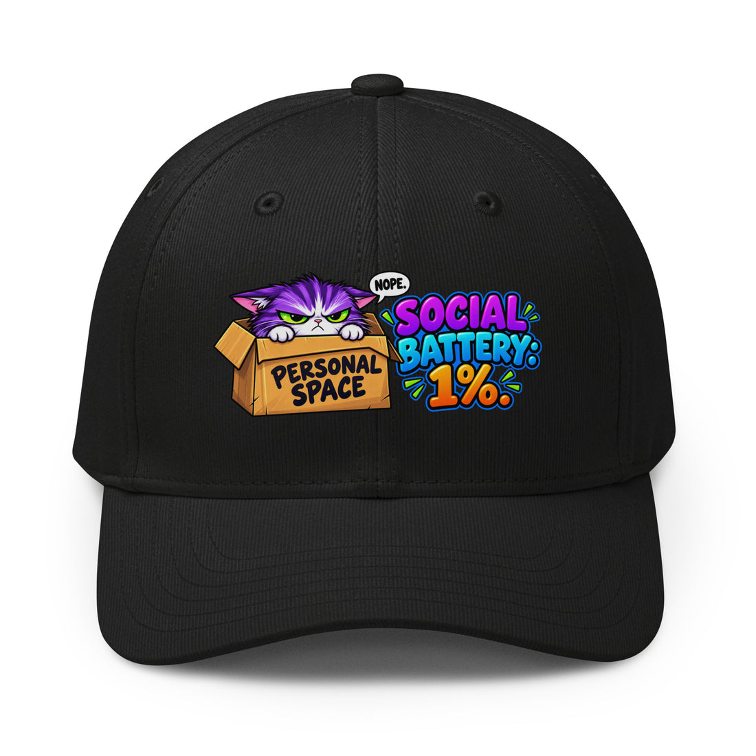 Cat Lovers | Adidas Fundamental Alliance Cap — PERSONAL SPACE NOPE. SOCIAL BATTERY: 1%. by printfluence
