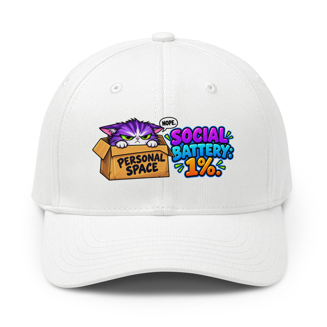 Cat Lovers | Adidas Fundamental Alliance Cap — PERSONAL SPACE NOPE. SOCIAL BATTERY: 1%. by printfluence
