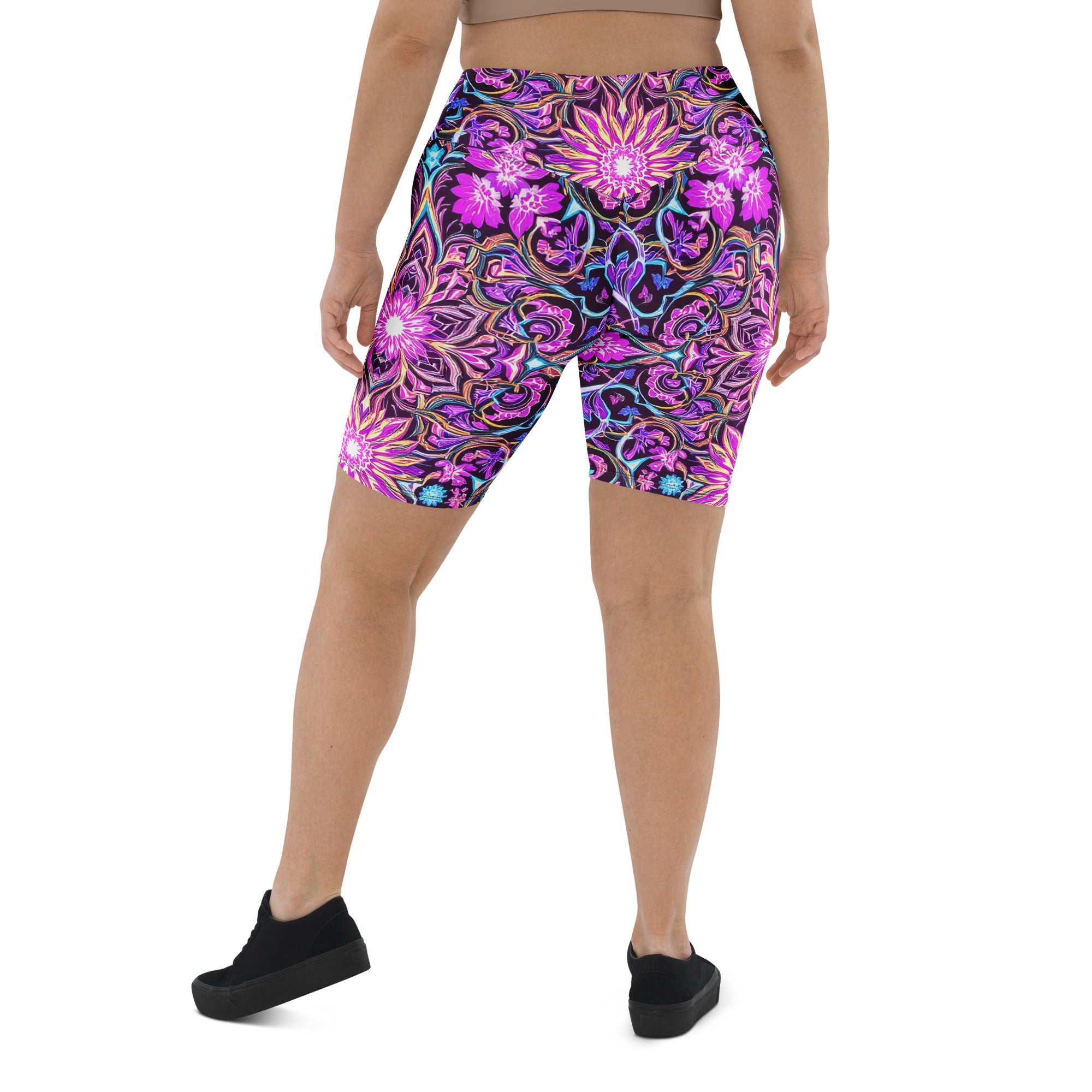 Biker Shorts - Purple Neon Biker Shorts – Prestige Glow for Elite Visionaries by printfluence.net