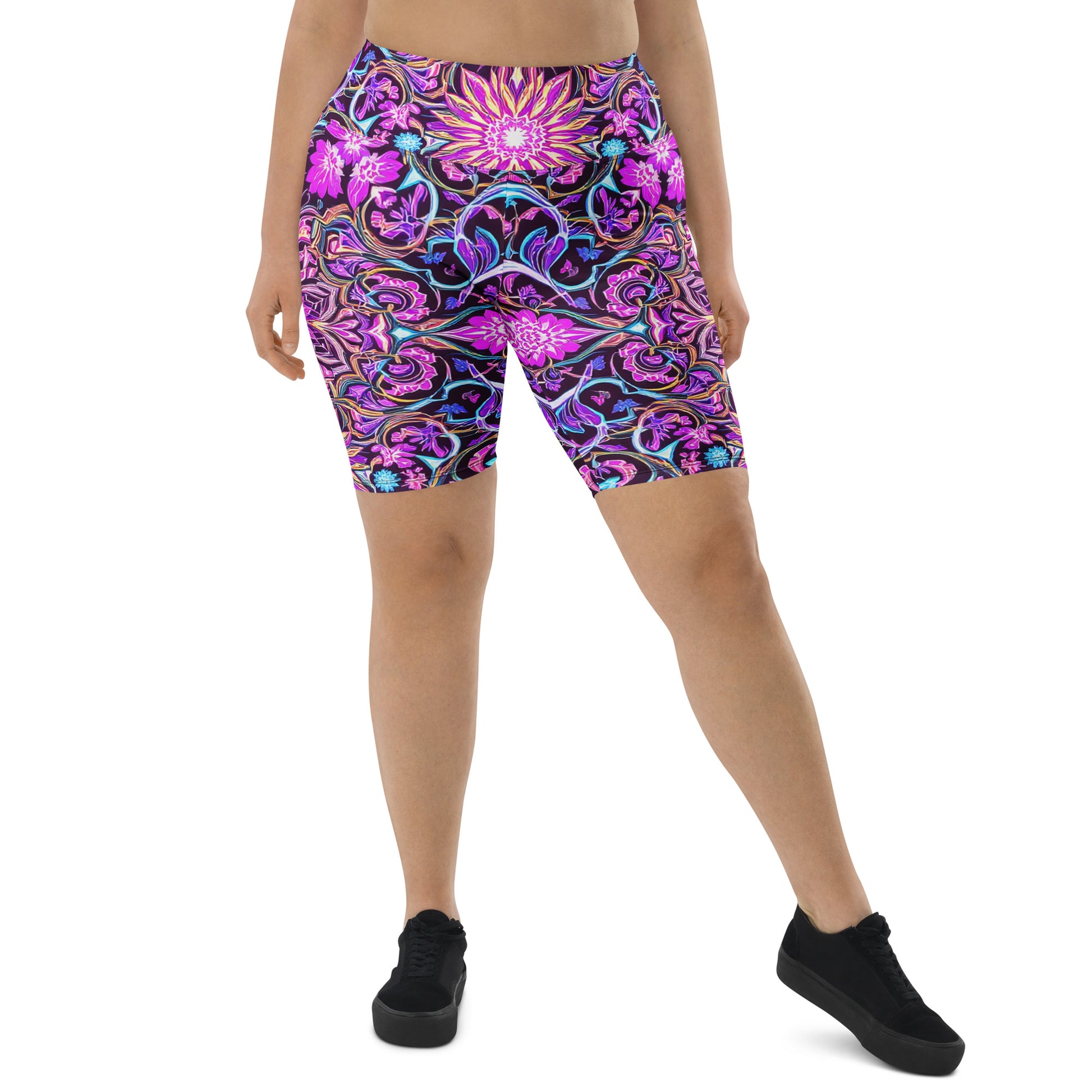 Biker Shorts - Purple Neon Biker Shorts – Prestige Glow for Elite Visionaries by printfluence.net