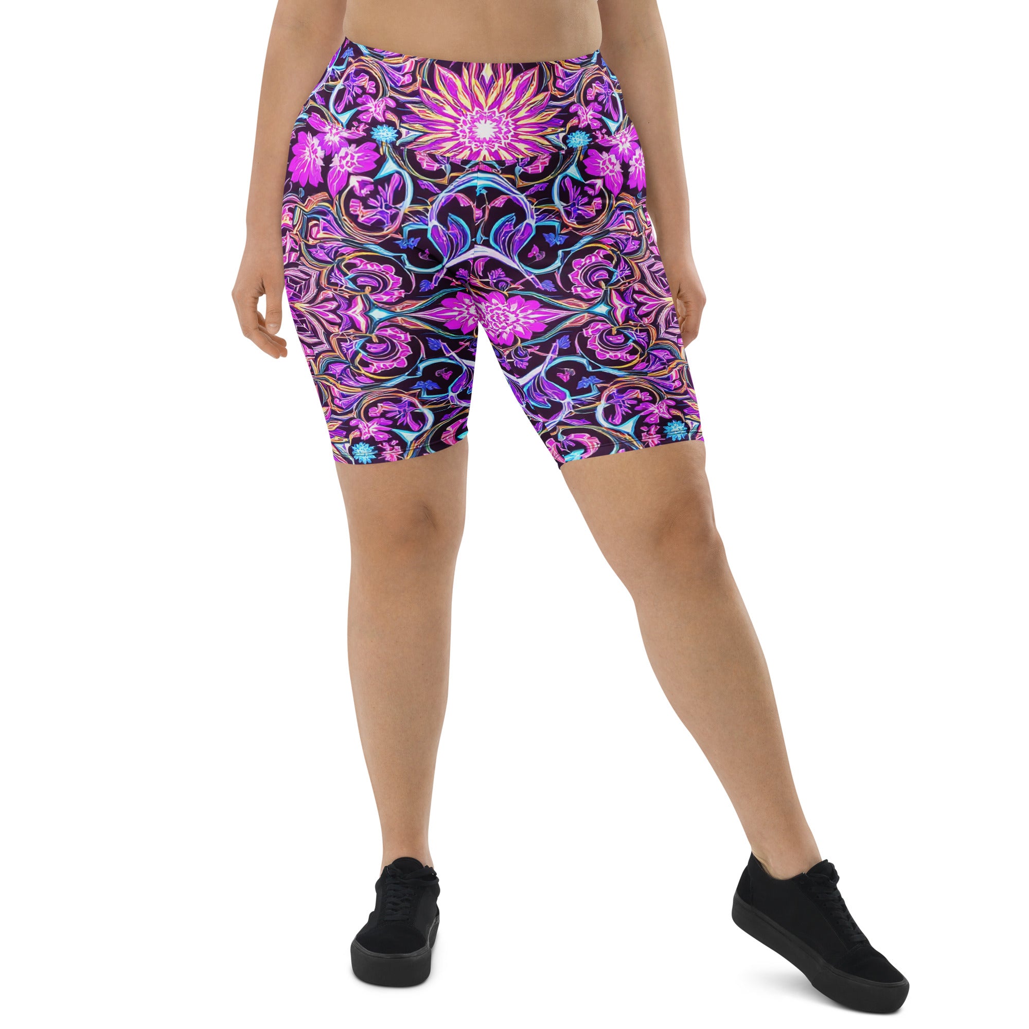 Biker Shorts - Purple Neon Biker Shorts – Prestige Glow for Elite Visionaries by printfluence.net