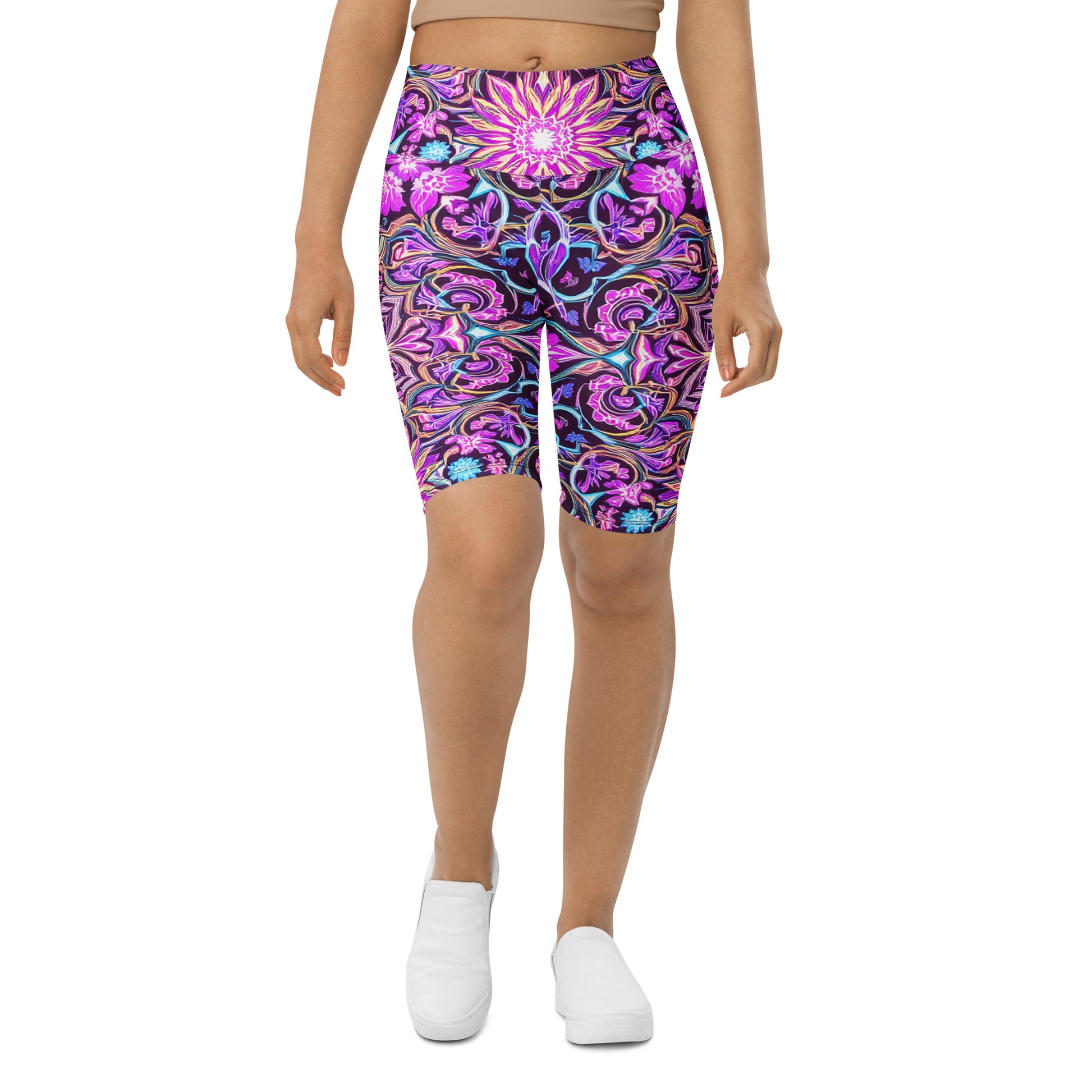 Biker Shorts - Purple Neon Biker Shorts – Prestige Glow for Elite Visionaries by printfluence.net