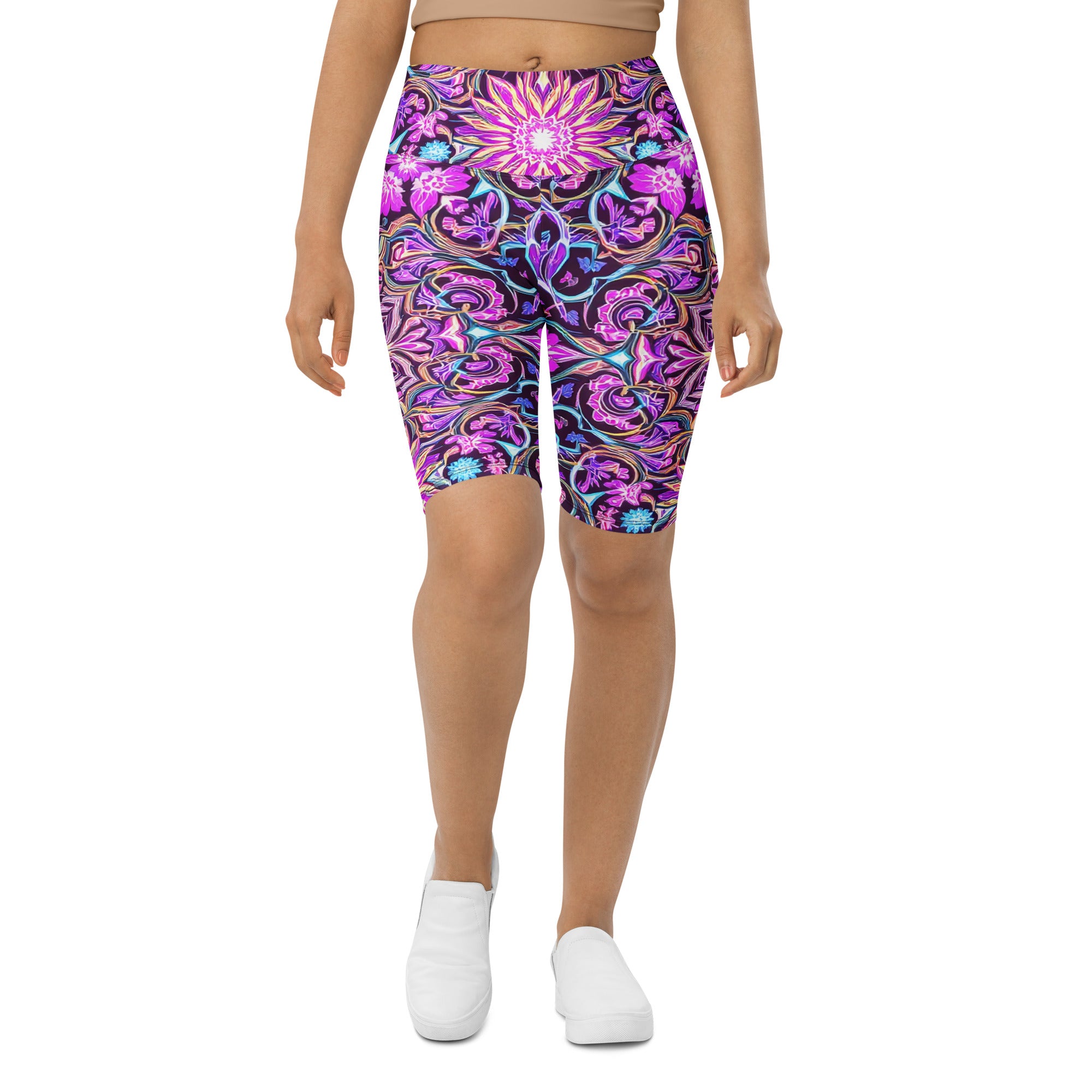 Biker Shorts - Purple Neon Biker Shorts – Prestige Glow for Elite Visionaries by printfluence.net