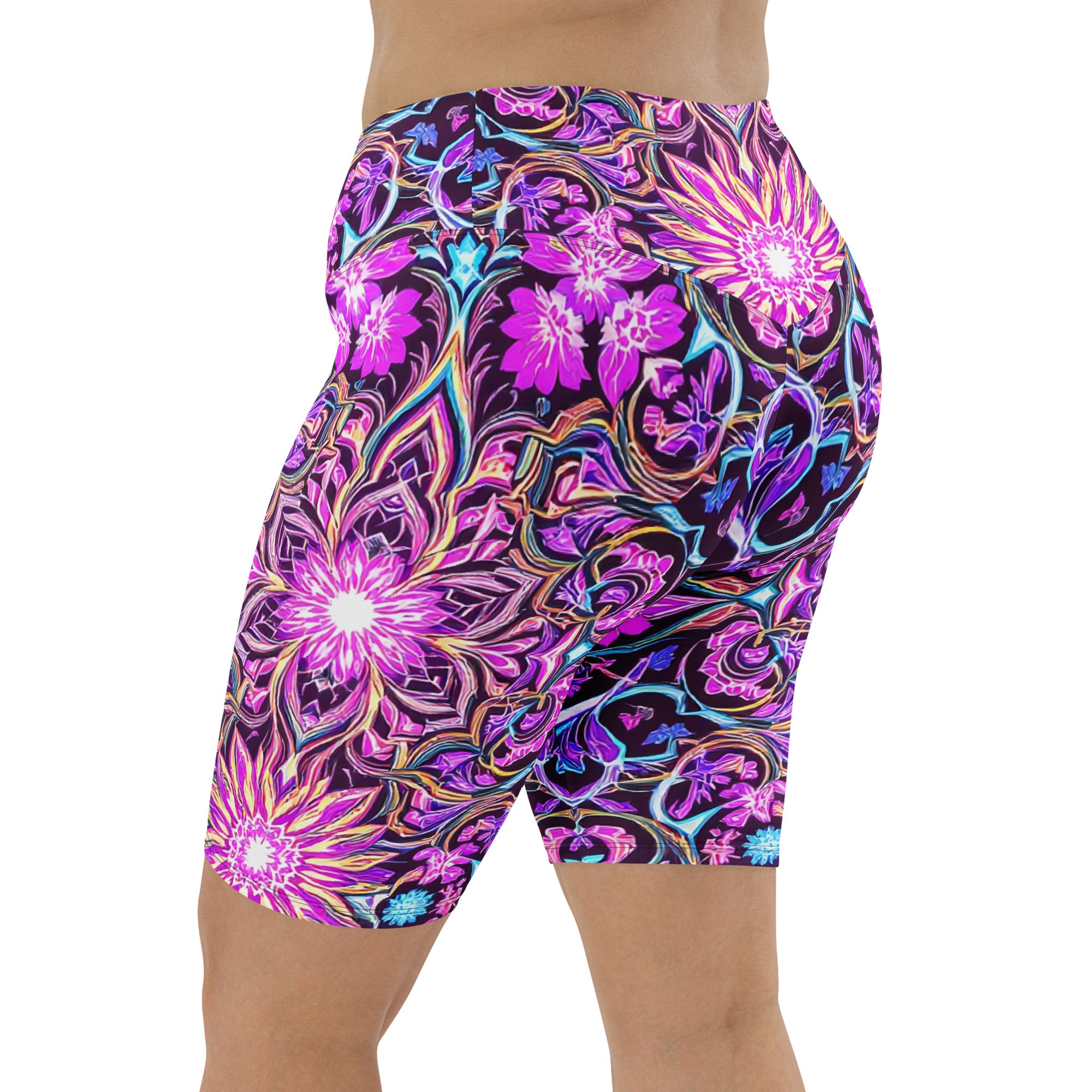 Biker Shorts - Purple Neon Biker Shorts – Prestige Glow for Elite Visionaries by printfluence.net