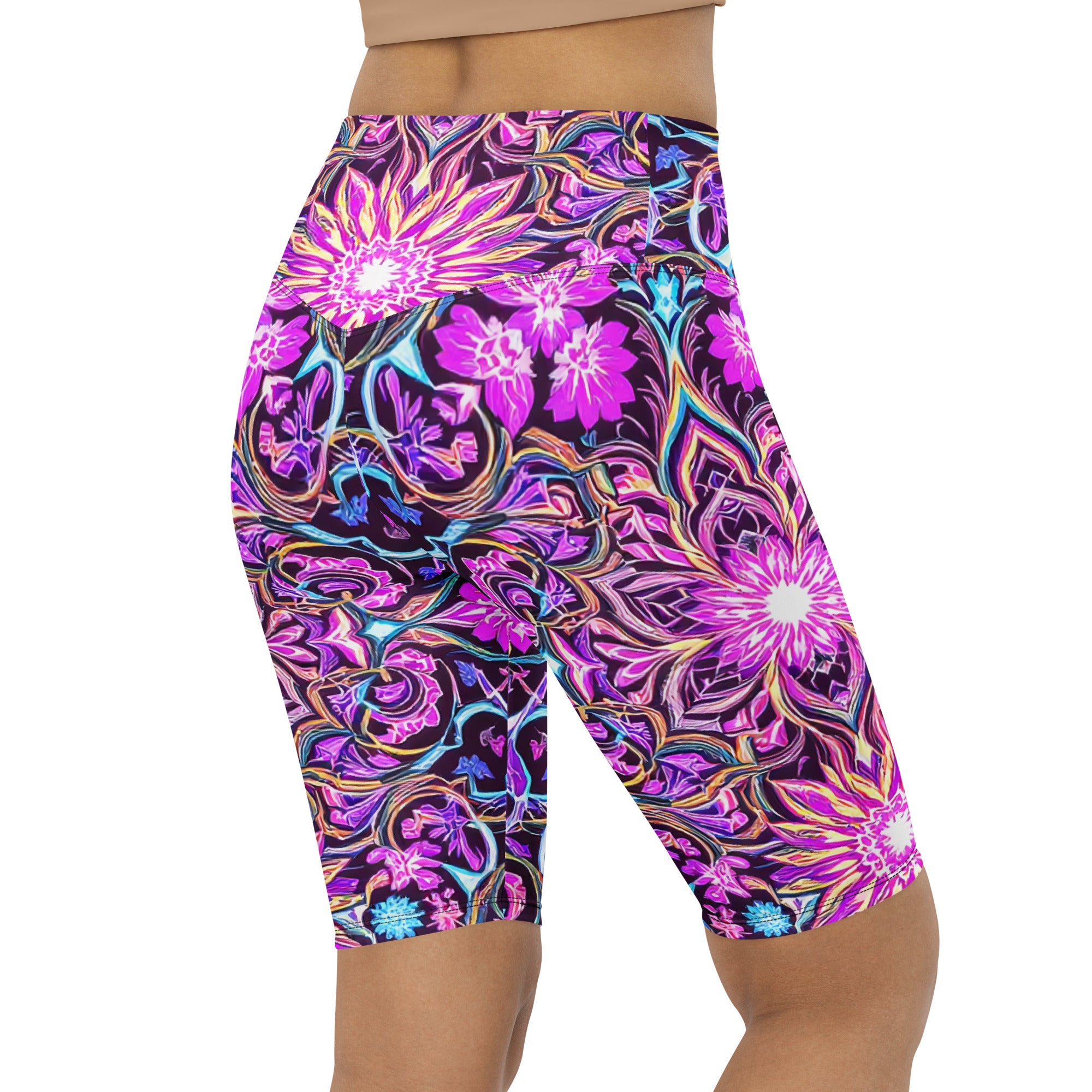 Biker Shorts - Purple Neon Biker Shorts – Prestige Glow for Elite Visionaries by printfluence.net