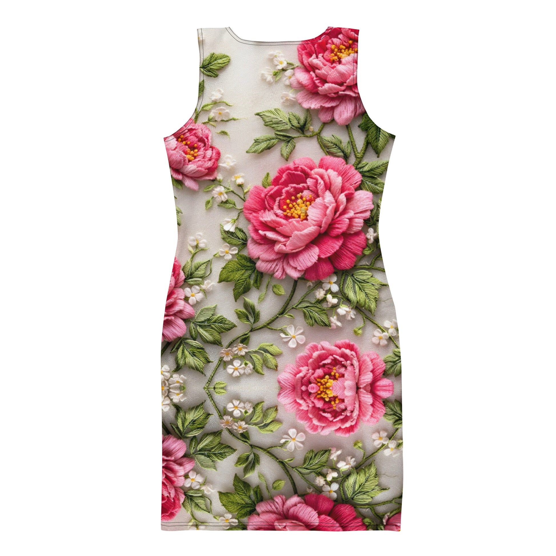 Bodycon dress - Geranium Bloom Bodycon Dress – Vibrant Floral Women's Fitted Style by printfluence.net