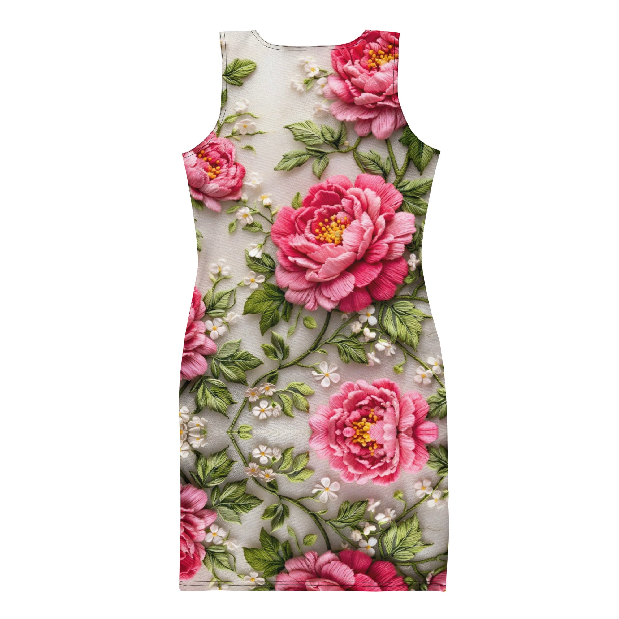 Bodycon dress - Geranium Bloom Bodycon Dress – Vibrant Floral Women's Fitted Style by printfluence.net
