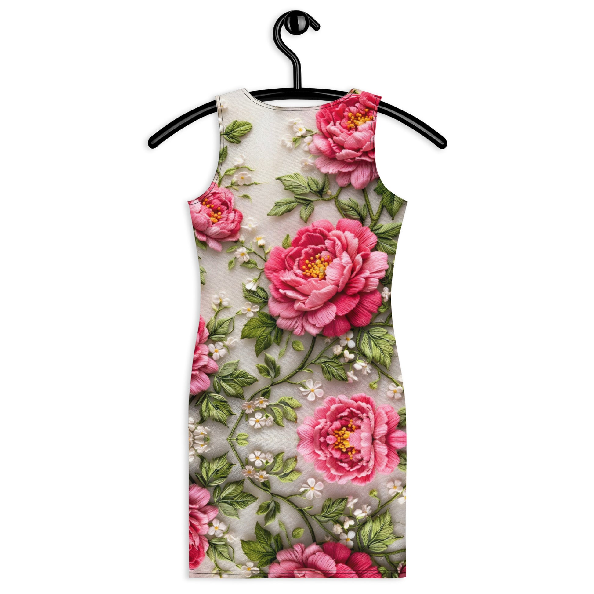 Bodycon dress - Geranium Bloom Bodycon Dress – Vibrant Floral Women's Fitted Style by printfluence.net