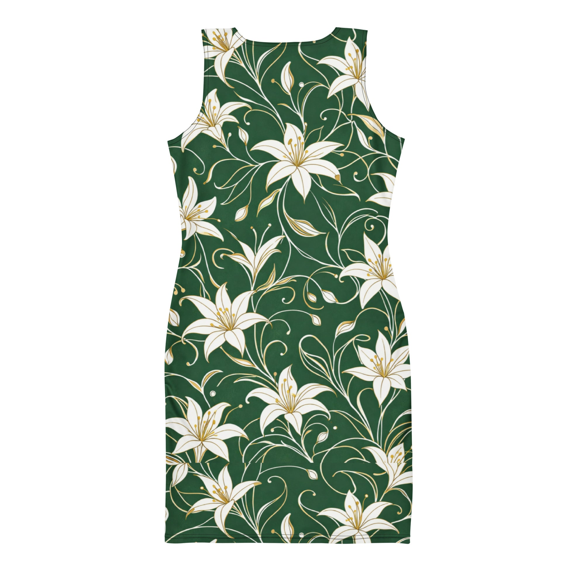 Bodycon dress - Lily Elegance T-Shirt – Unisex Green Gold Floral Heavyweight Tee by printfluence.net