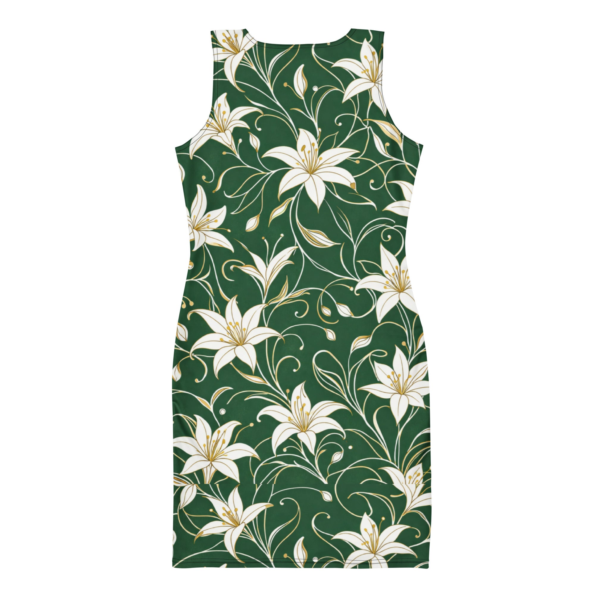 Bodycon dress - Lily Elegance T-Shirt – Unisex Green Gold Floral Heavyweight Tee by printfluence.net