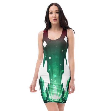 Bodycon dress - Mystic Crystal Glow Bodycon Dress – Fantasy Geometric Night Aesthetic by printfluence.net