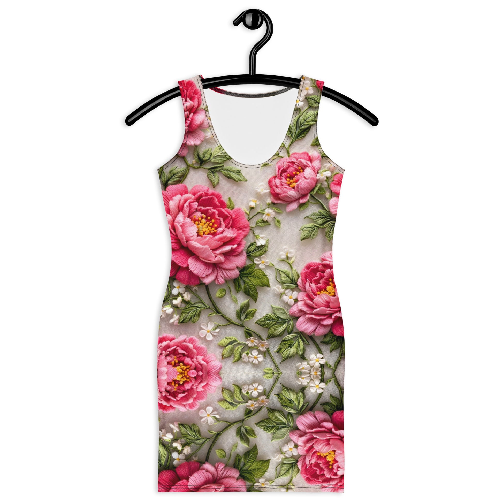 Bodycon dress - Geranium Bloom Bodycon Dress – Vibrant Floral Women's Fitted Style by printfluence.net