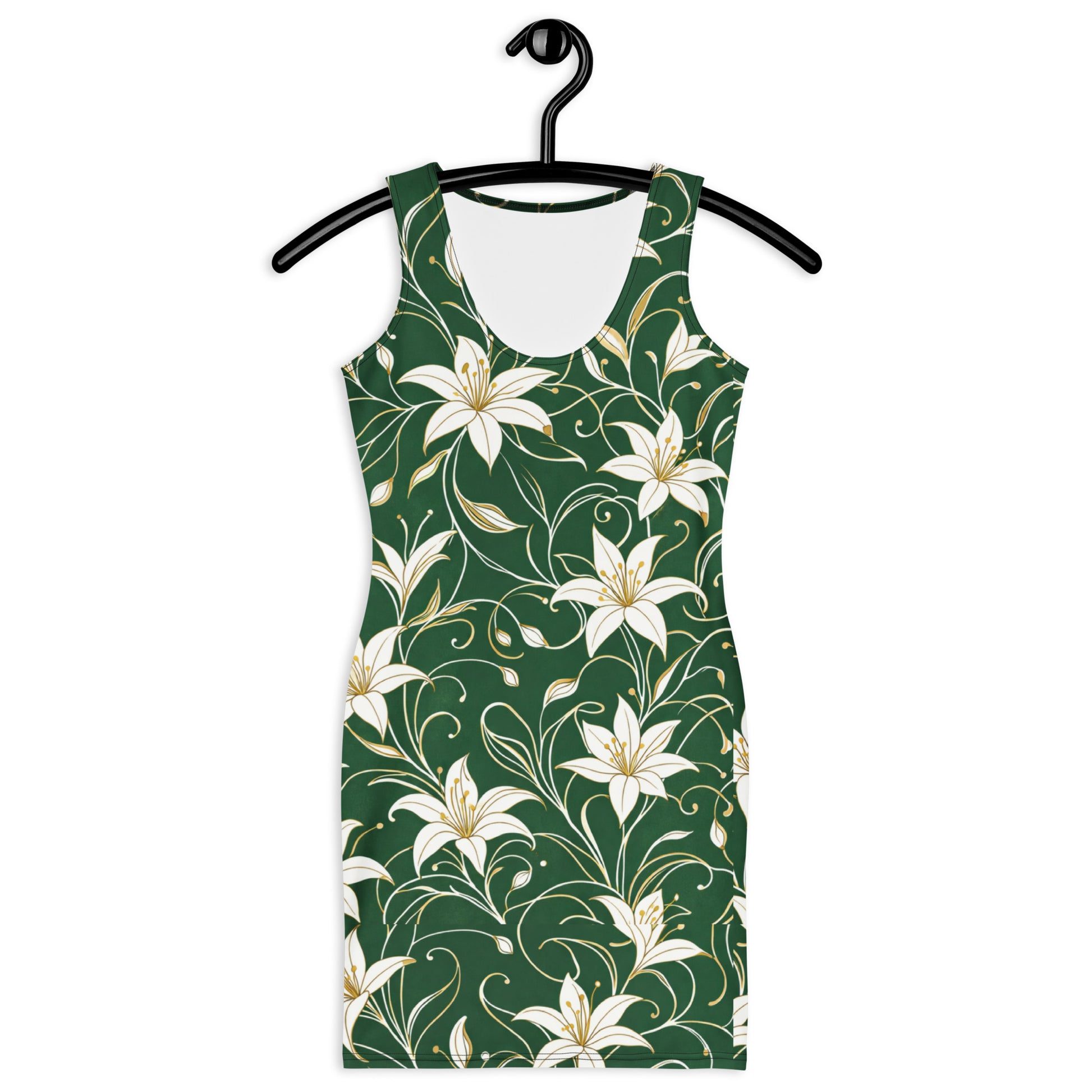 Bodycon dress - Lily Elegance T-Shirt – Unisex Green Gold Floral Heavyweight Tee by printfluence.net