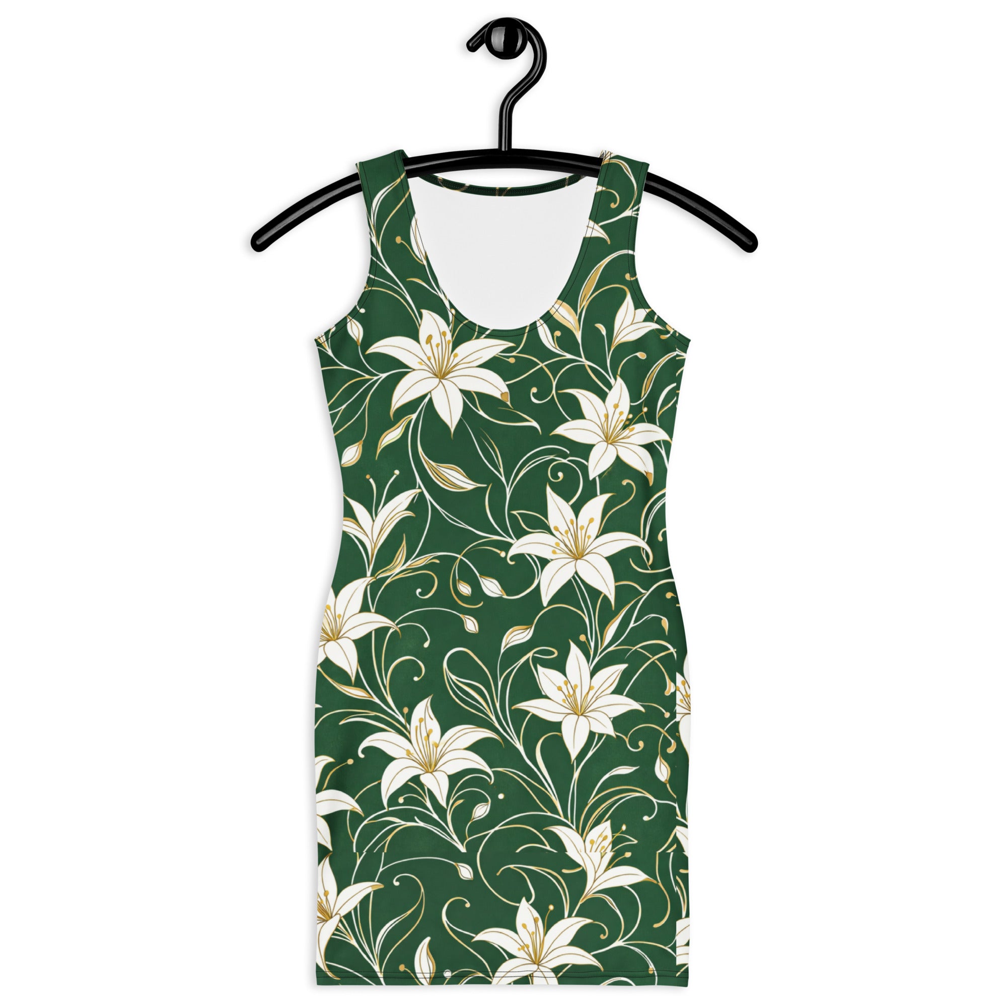 Bodycon dress - Lily Elegance T-Shirt – Unisex Green Gold Floral Heavyweight Tee by printfluence.net