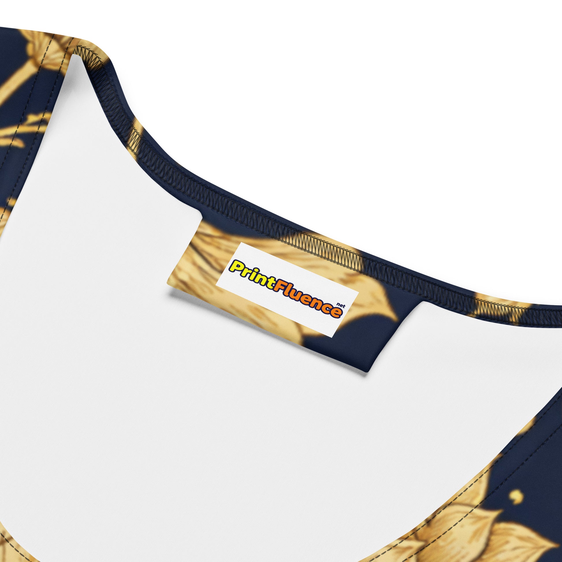 Bodycon dress - Golden Lotus Bodycon Dress – Navy All-Over Floral Print Midi by printfluence.net
