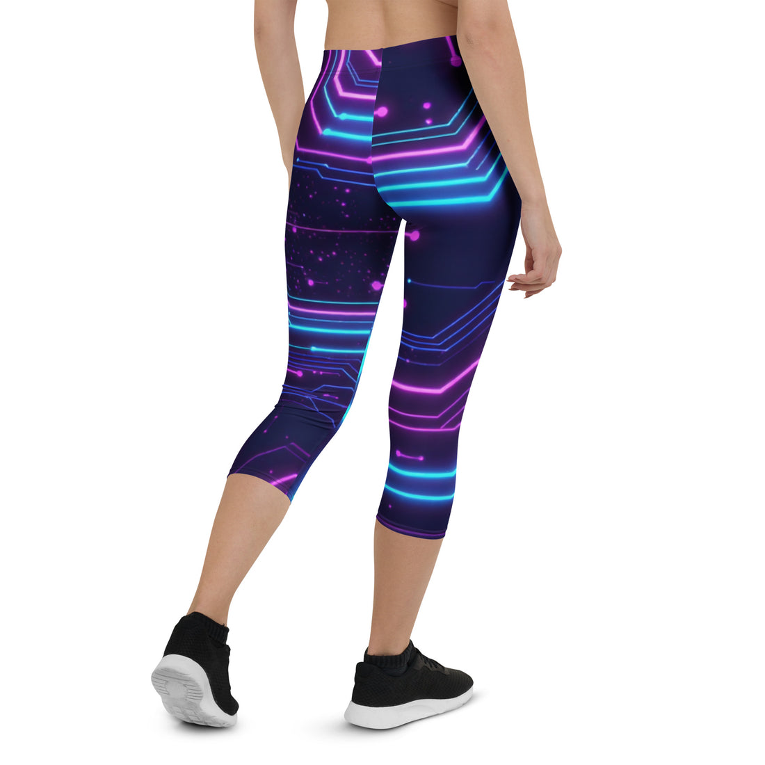 Capri Leggings - Neon Edge Capri Leggings – Cyber Power for Elite Visionaries by printfluence.net