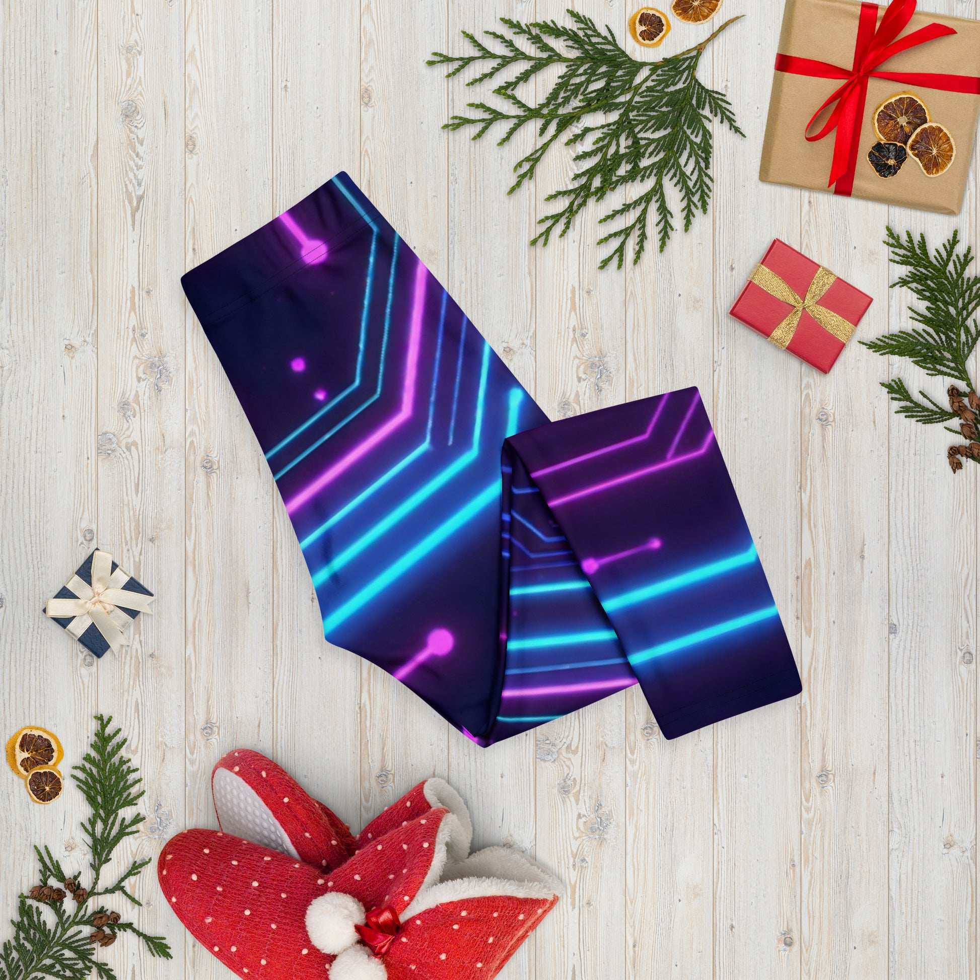 Capri Leggings - Neon Edge Capri Leggings – Cyber Power for Elite Visionaries by printfluence.net