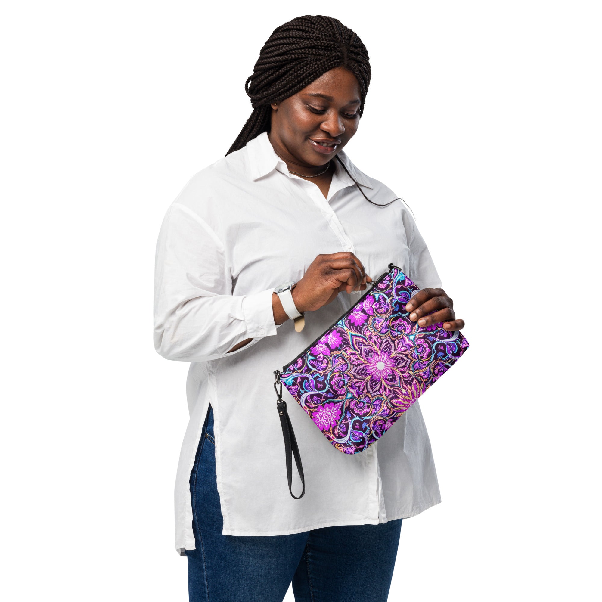 Crossbody bag - Purple Neon Crossbody Bag – Prestige Glow for Elite Visionaries by printfluence.net