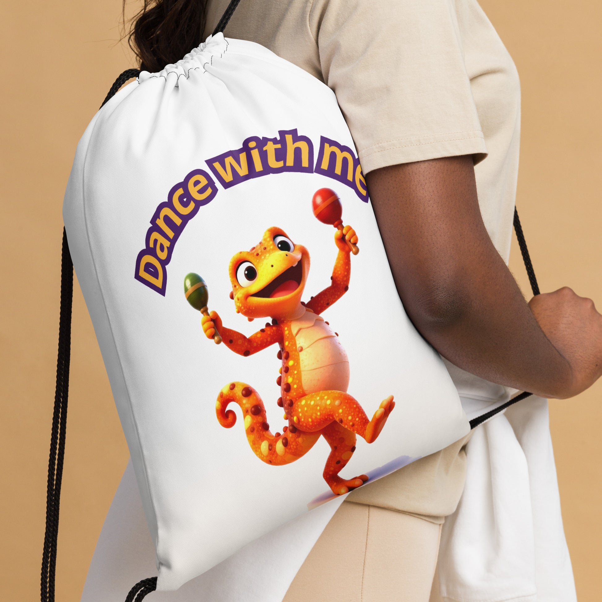 Drawstring bag - Elite Dancing Lizard Drawstring Bag – Joy for Young Leaders by printfluence.net