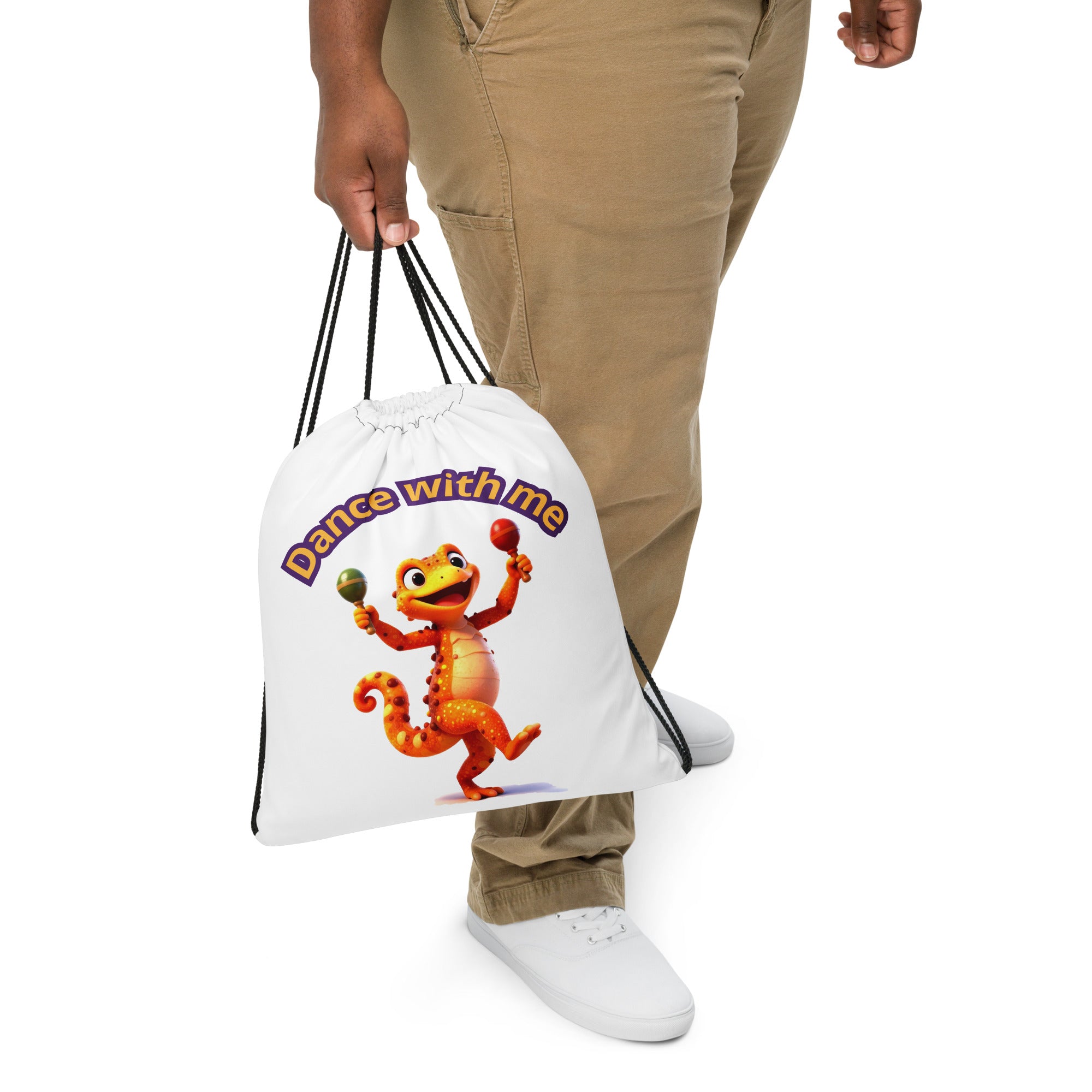Drawstring bag - Elite Dancing Lizard Drawstring Bag – Joy for Young Leaders by printfluence.net