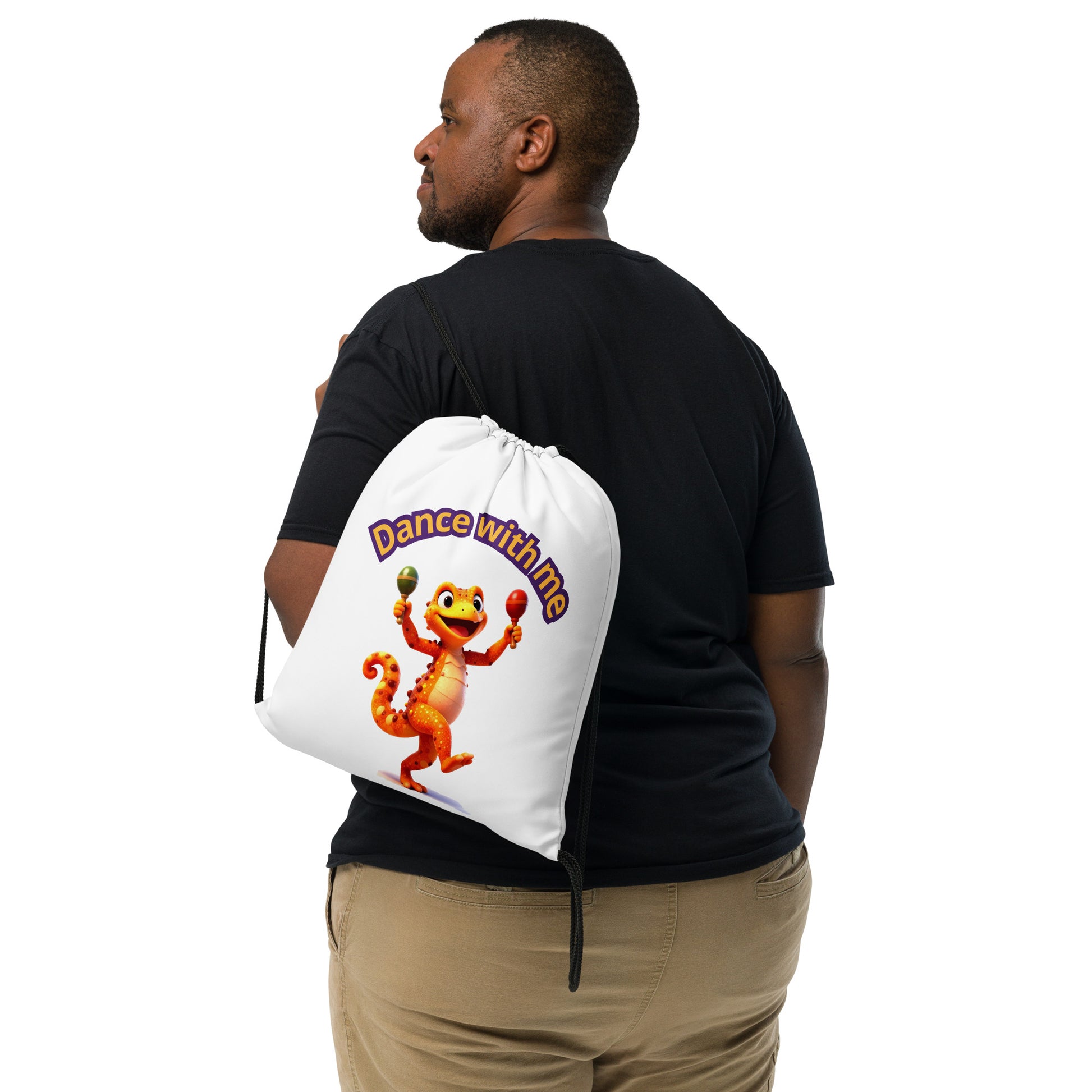 Drawstring bag - Elite Dancing Lizard Drawstring Bag – Joy for Young Leaders by printfluence.net