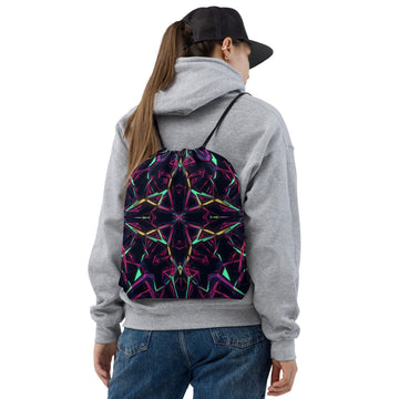 Drawstring bag - Neon Eclipse Drawstring Bag – Elite Edge for Visionary Leaders by printfluence.net