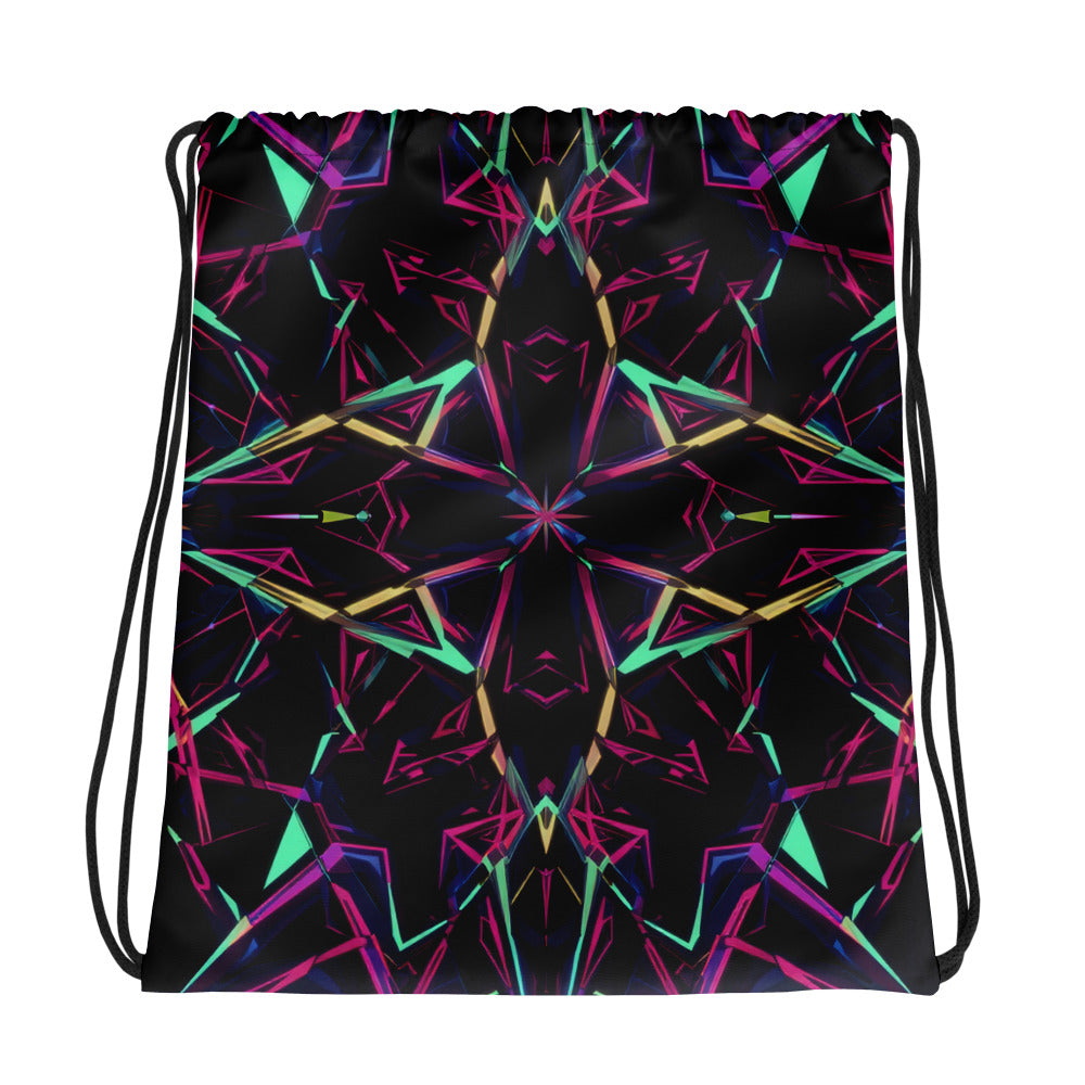 Drawstring bag - Neon Eclipse Drawstring Bag – Elite Edge for Visionary Leaders by printfluence.net