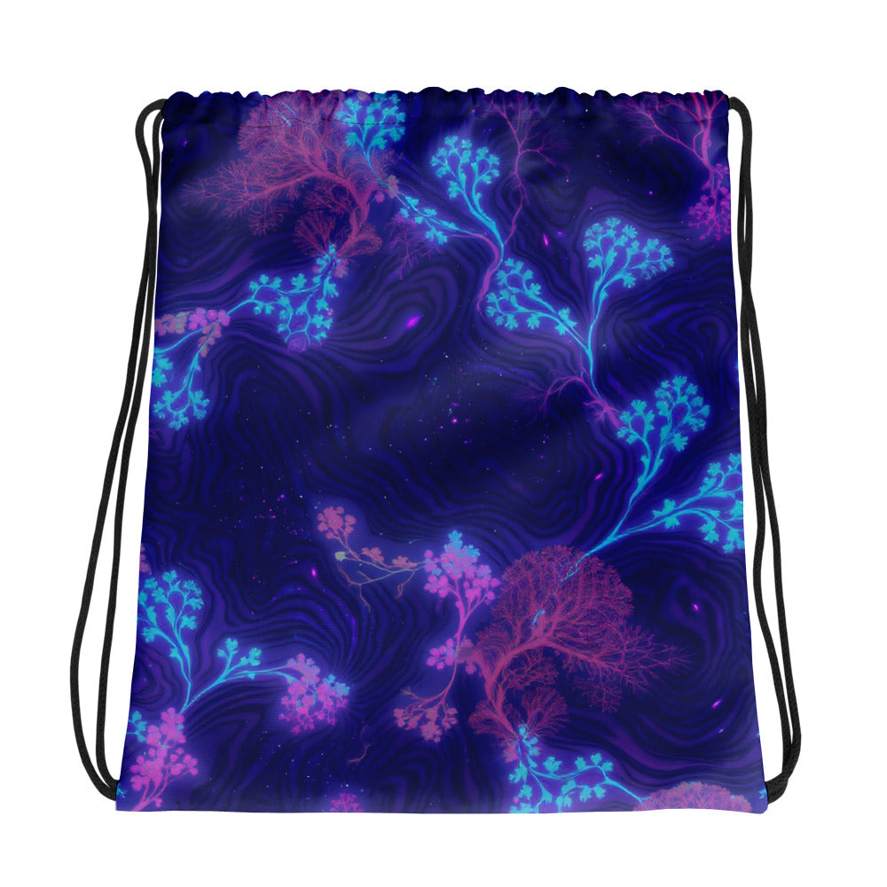 Drawstring bag - Cosmic Neon Drawstring Bag – Elite Galaxy for Visionary Achievers by printfluence.net