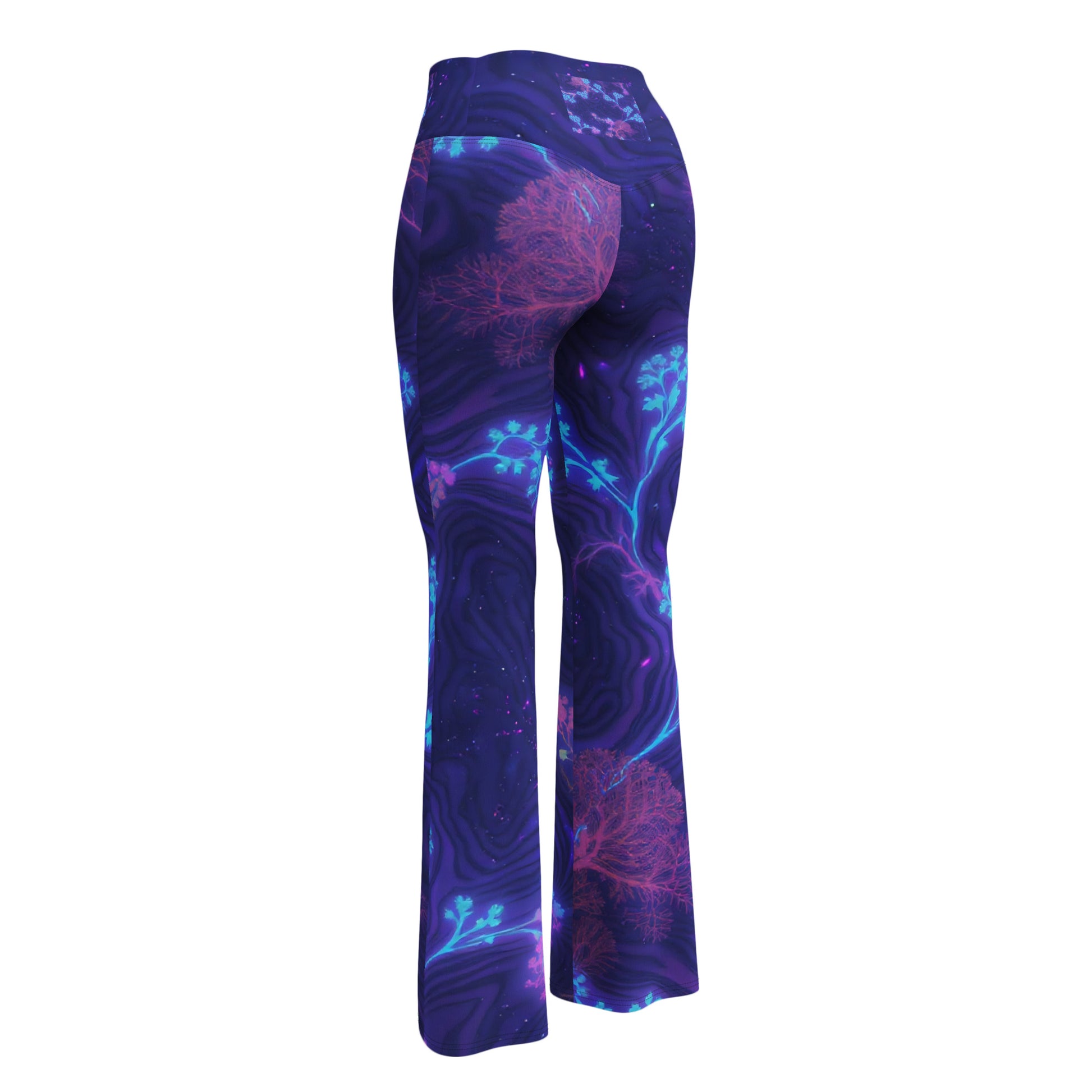 Flare leggings - Cosmic Neon Flare Leggings – Elite Galaxy for Visionary Achievers by printfluence.net