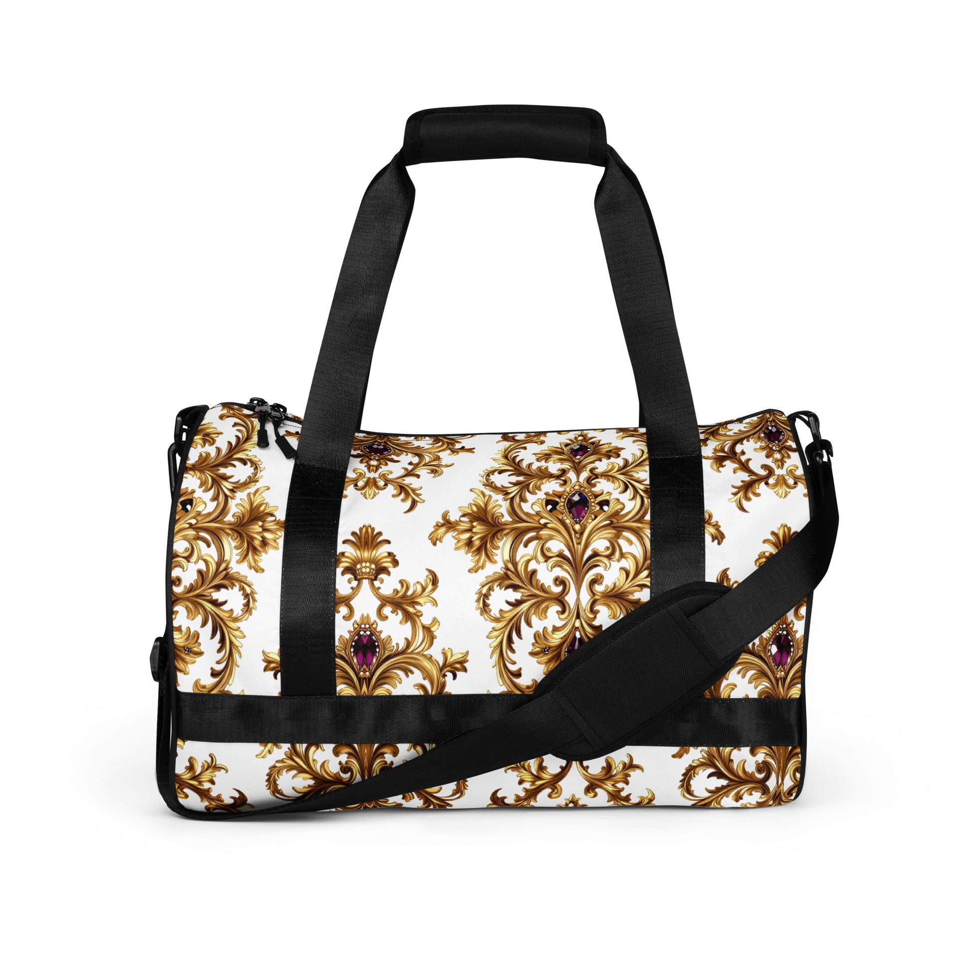 All-over print gym bag - Amethyst Gold Majesty All-Over Gym Bag – For Elite World-Class Achievers by printfluence.net
