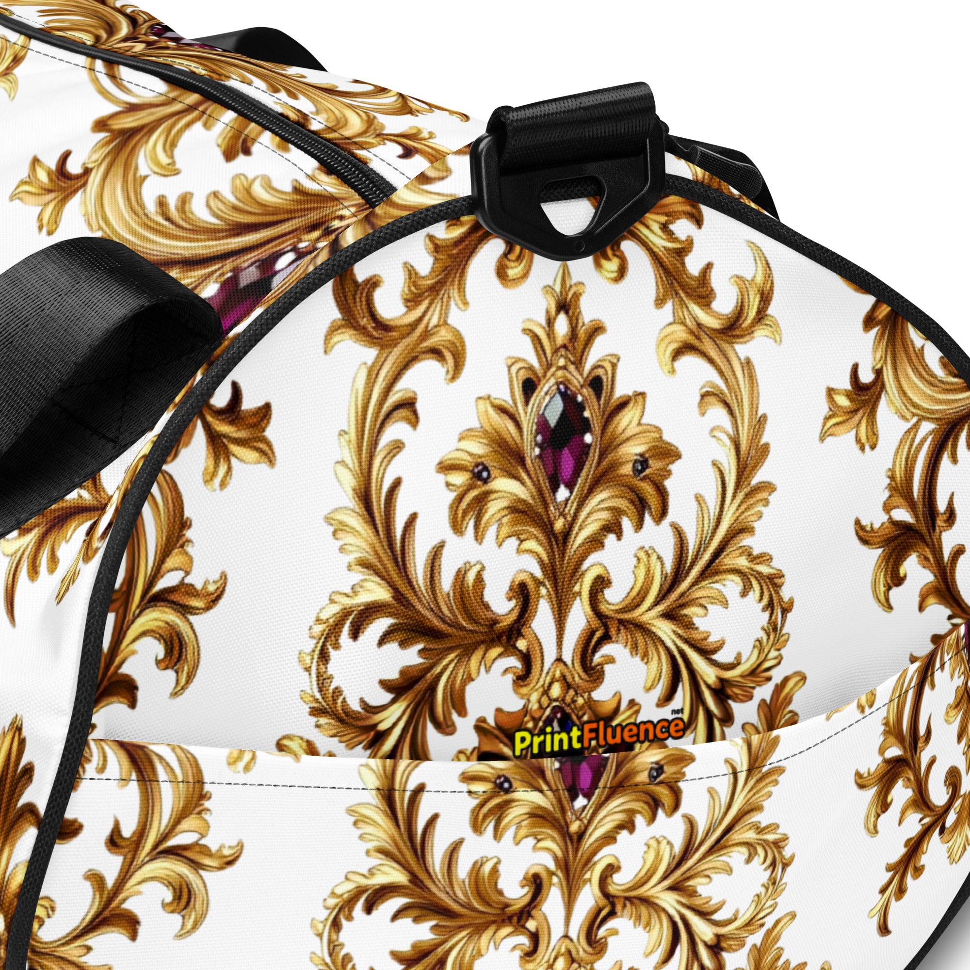 All-over print gym bag - Amethyst Gold Majesty All-Over Gym Bag – For Elite World-Class Achievers by printfluence.net