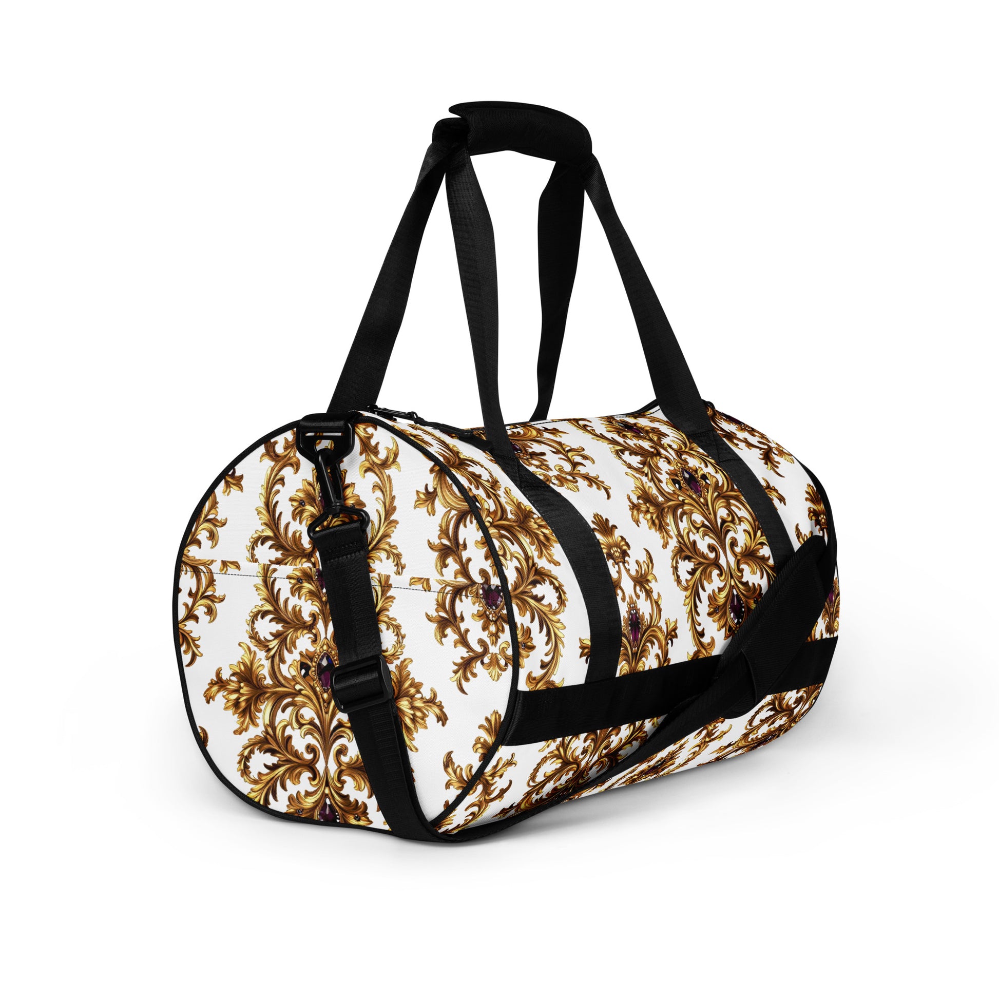 All-over print gym bag - Amethyst Gold Majesty All-Over Gym Bag – For Elite World-Class Achievers by printfluence.net