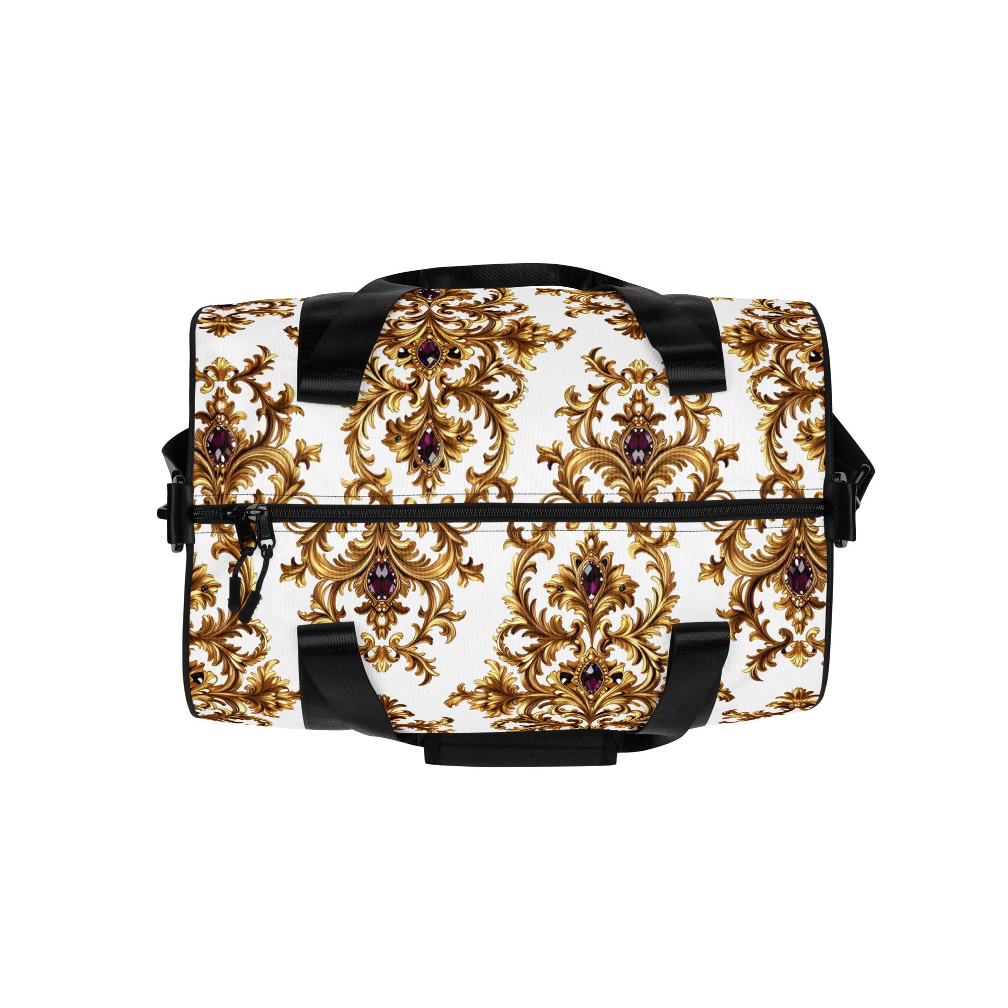 All-over print gym bag - Amethyst Gold Majesty All-Over Gym Bag – For Elite World-Class Achievers by printfluence.net