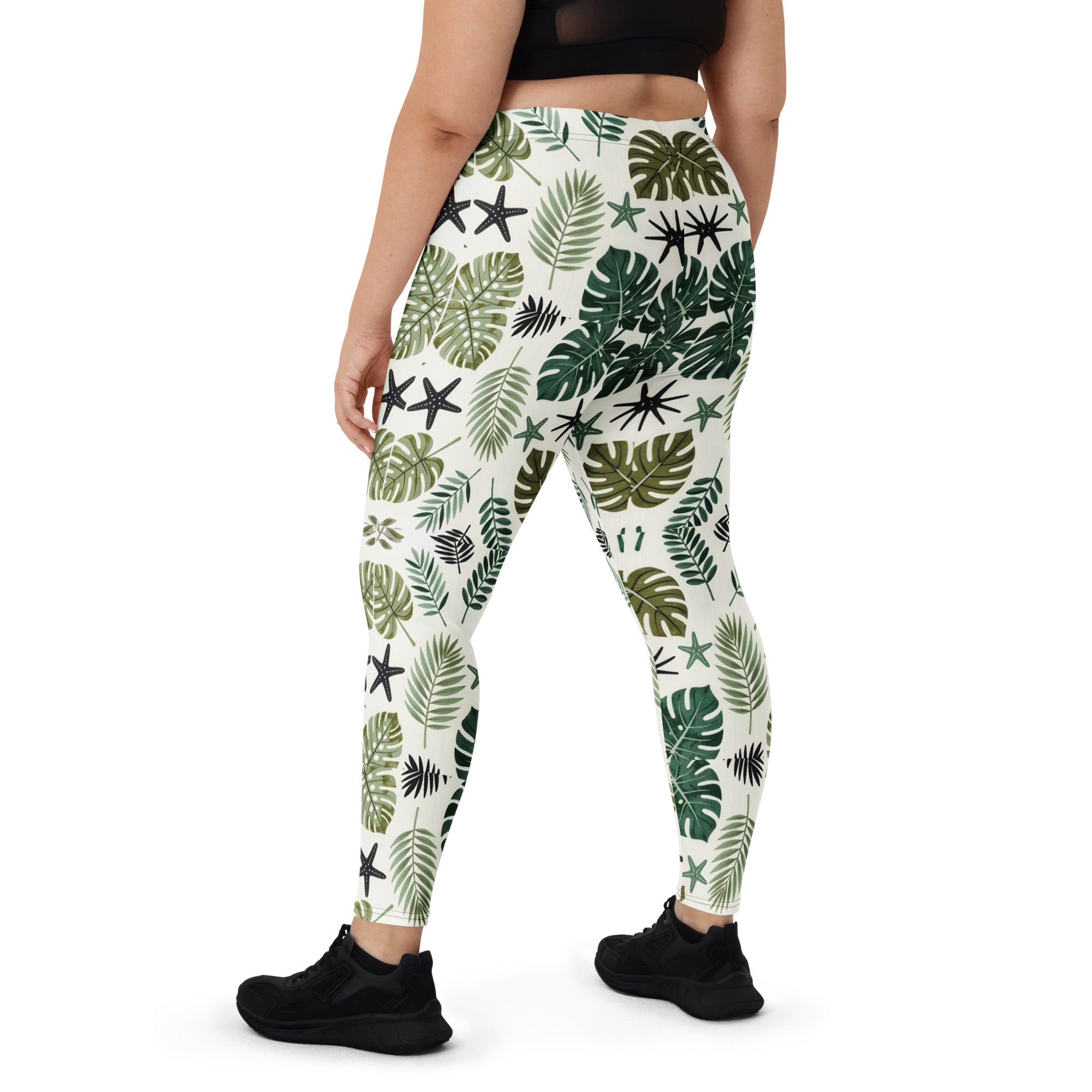 Leggings - Leaf Art All-Over Leggings – Gorgeous Nature Leaf Pattern Activewear by printfluence.net