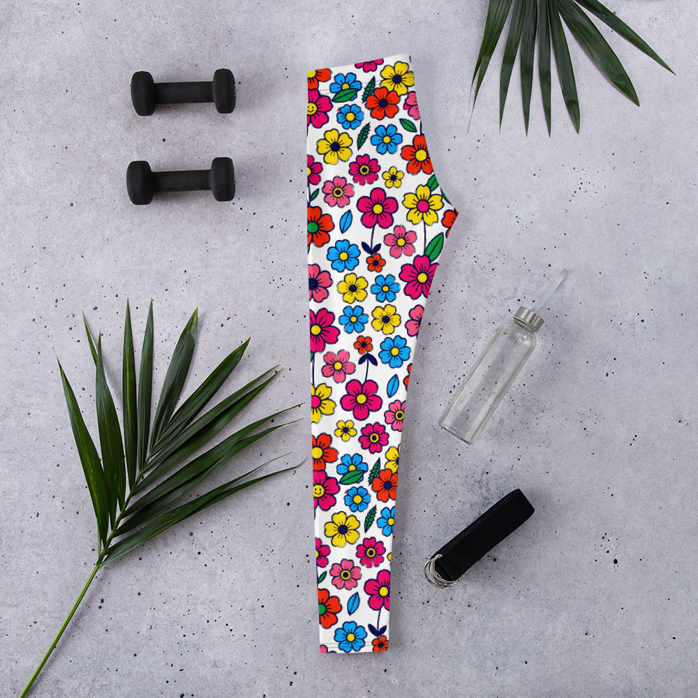 Leggings - Vivid Bloom Floral Leggings – Stunning Color Harmony by printfluence.net