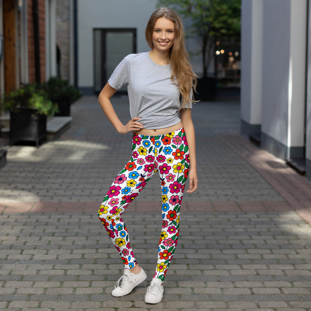 Leggings - Vivid Bloom Floral Leggings – Stunning Color Harmony by printfluence.net