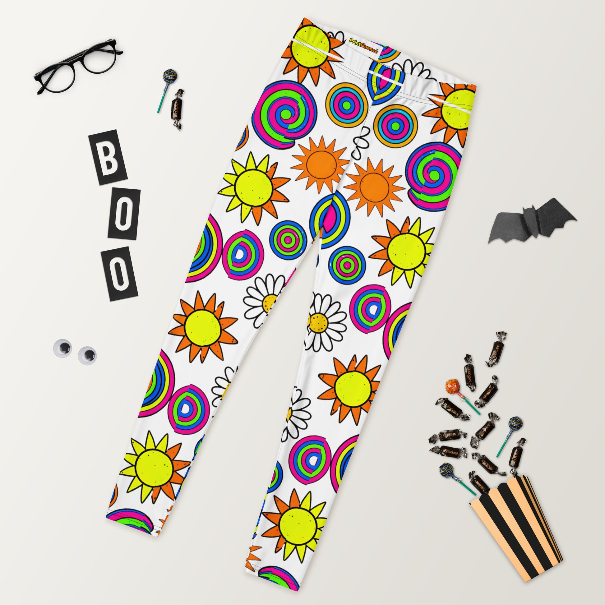 Leggings - Groovy Peace & Sunshine Leggings – Feel‑Good Retro Vibes by printfluence.net