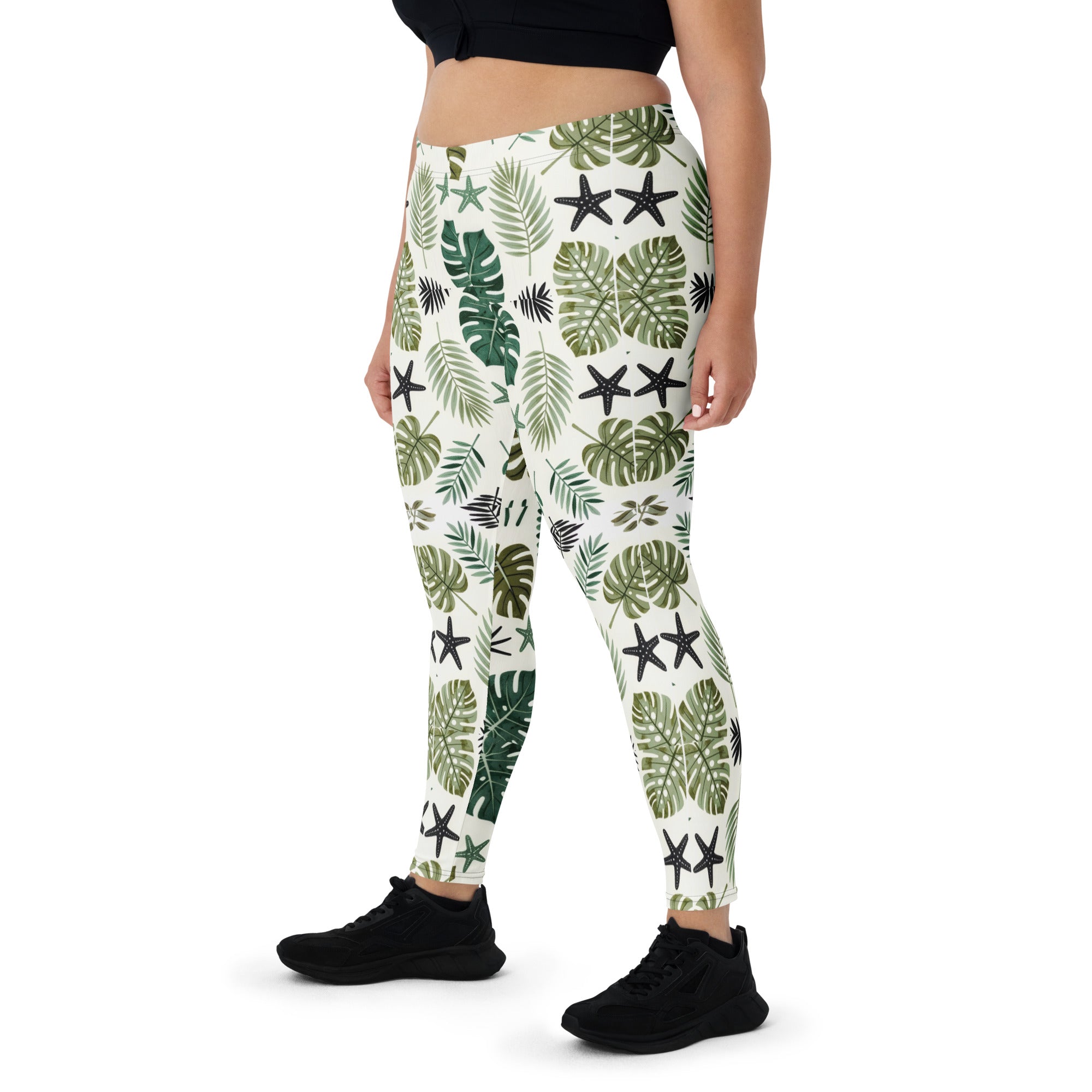 Leggings - Leaf Art All-Over Leggings – Gorgeous Nature Leaf Pattern Activewear by printfluence.net