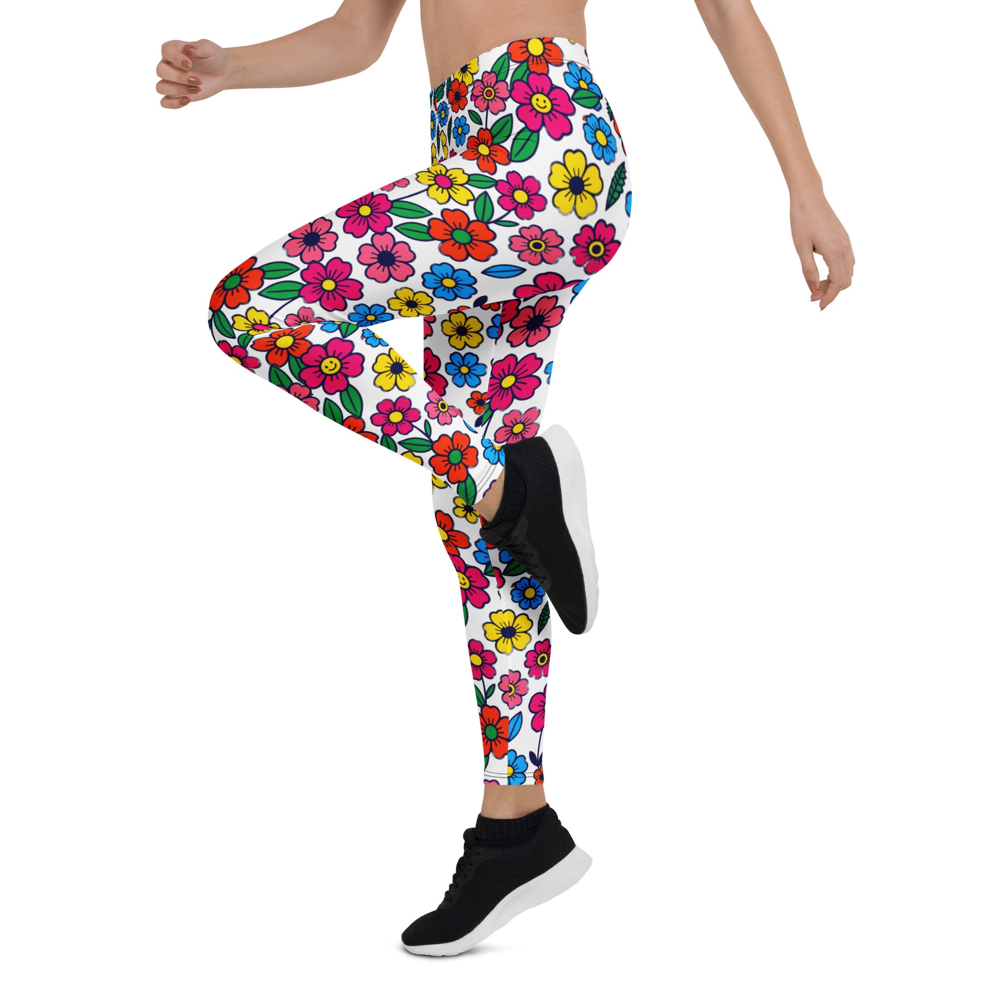 Leggings - Vivid Bloom Floral Leggings – Stunning Color Harmony by printfluence.net