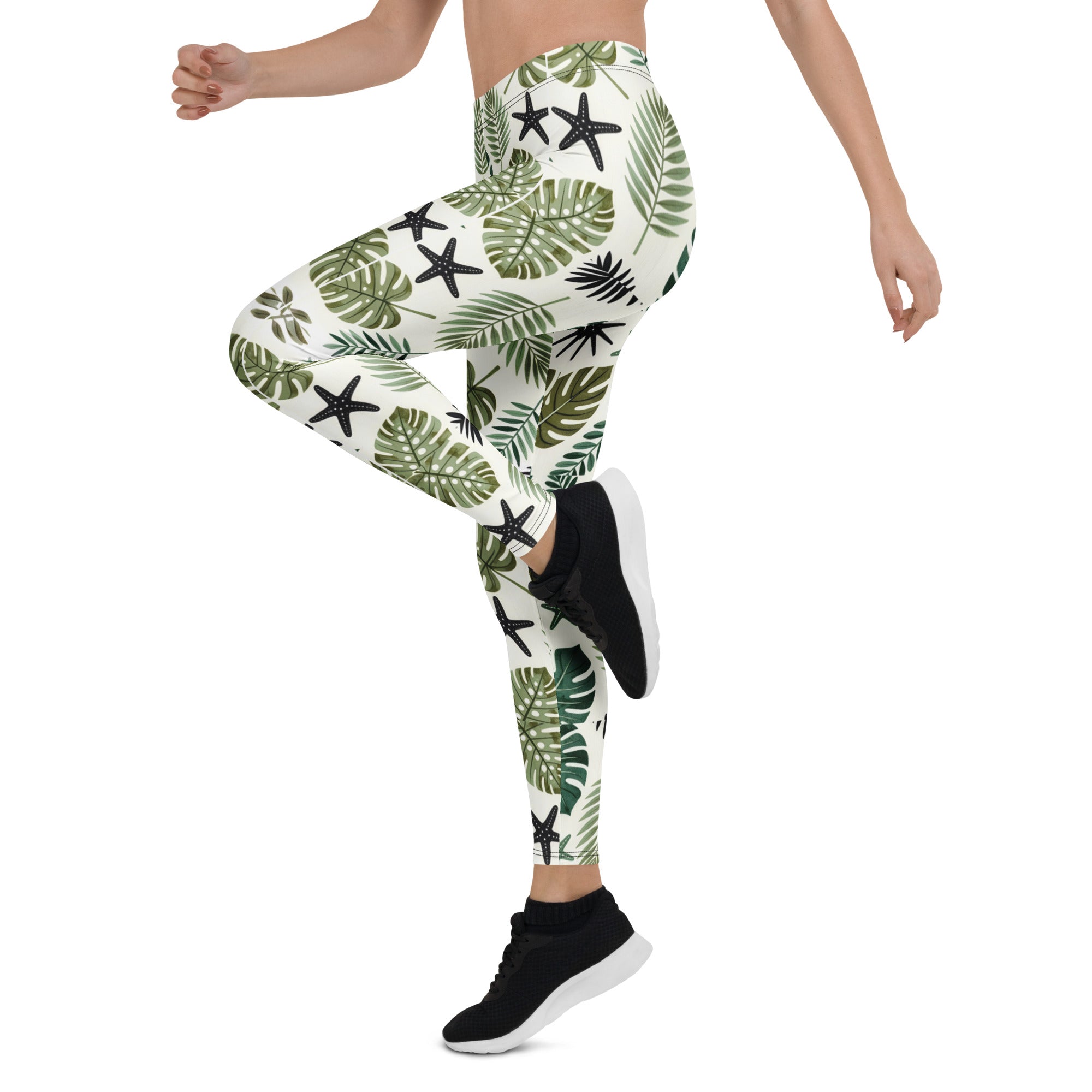 Leggings - Leaf Art All-Over Leggings – Gorgeous Nature Leaf Pattern Activewear by printfluence.net
