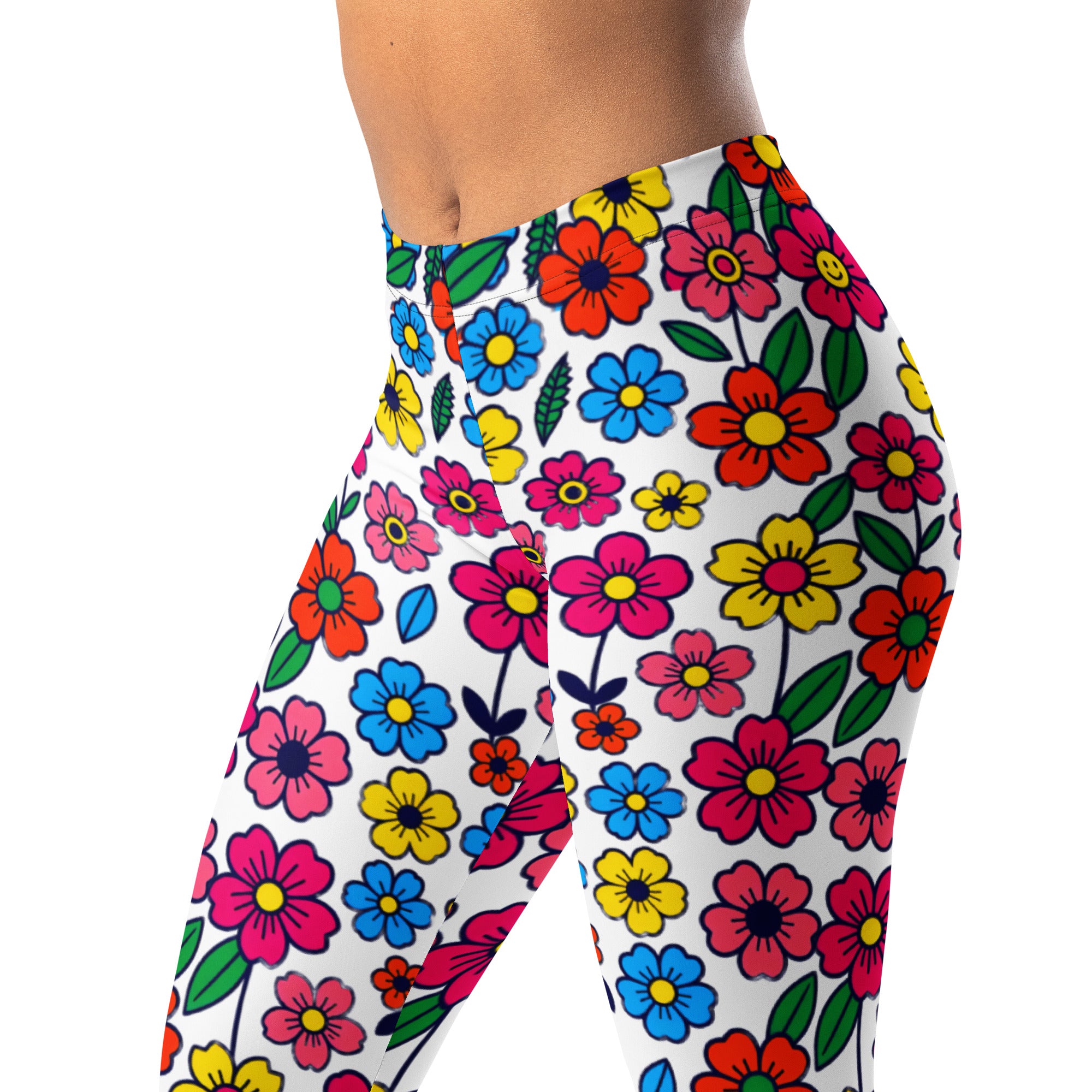 Leggings - Vivid Bloom Floral Leggings – Stunning Color Harmony by printfluence.net
