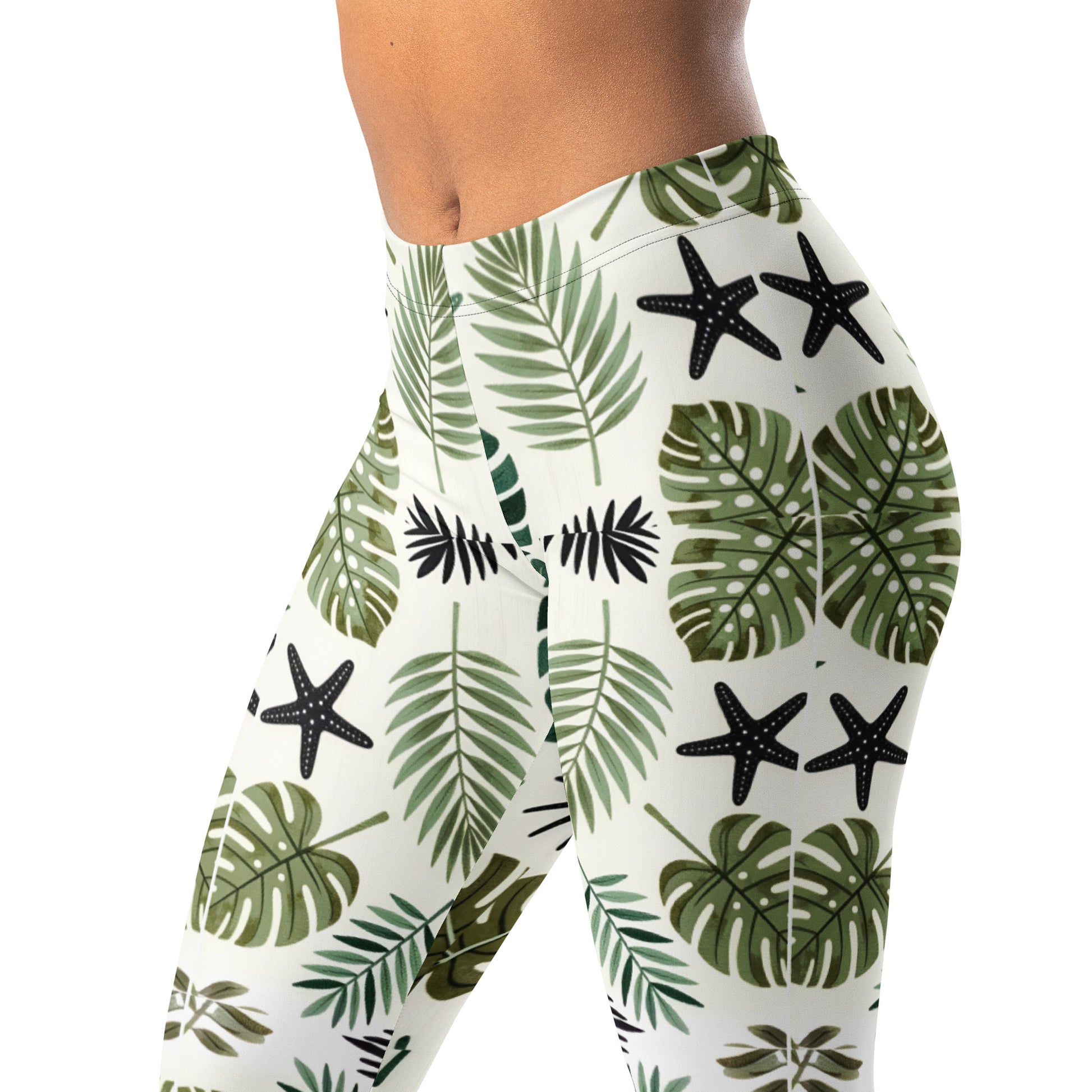 Leggings - Leaf Art All-Over Leggings – Gorgeous Nature Leaf Pattern Activewear by printfluence.net