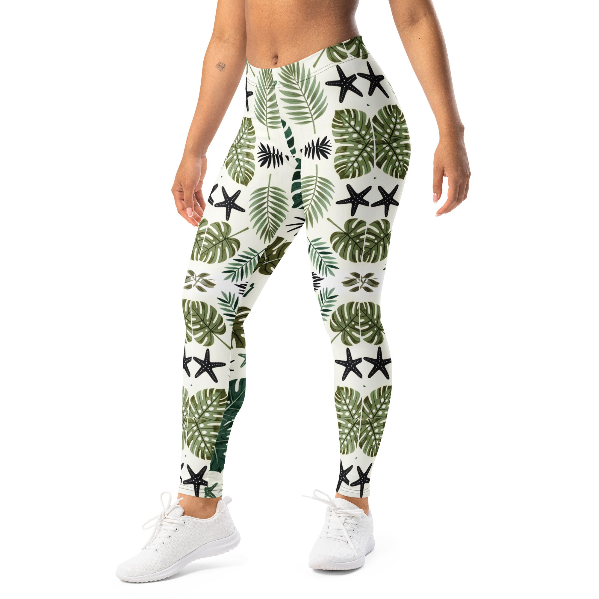 Leggings - Leaf Art All-Over Leggings – Gorgeous Nature Leaf Pattern Activewear by printfluence.net
